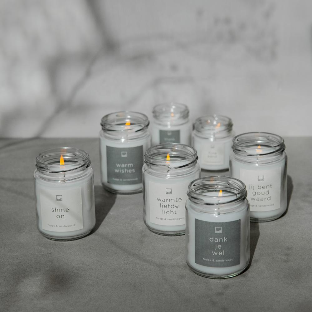 LEEFF Jar candle large - diverse opschriften - Oosterlinck