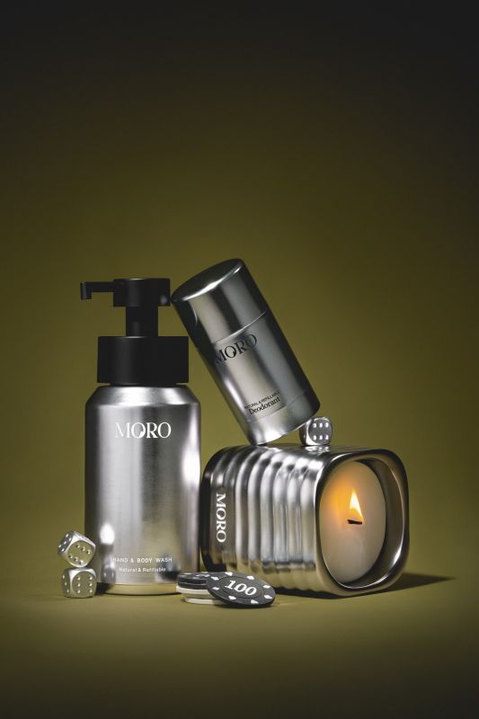 Moro Essentials geurdiffuser Tangerine & Saffron in chroomkleurige houder