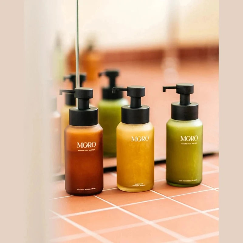 Moro Essentials hand- en bodylotion met lemongrass en vetiver in verzorgende verpakking