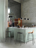 Muuto Fiber bar stool backrest - tube base - low - Oosterlinck