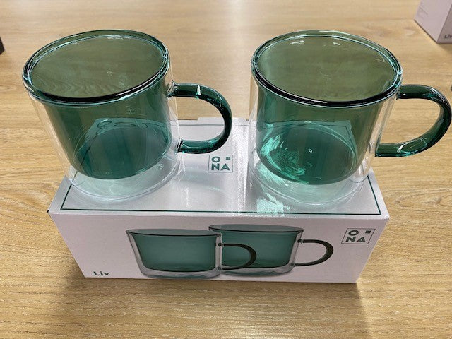 ONA Liv dubbelwandige mokken groen - set van 2 - Oosterlinck