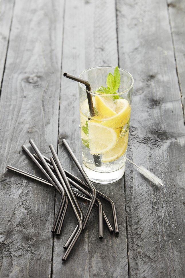 Point Virgule set van 4 herbruikbare cocktailrietjes - verschillende varianten - Oosterlinck