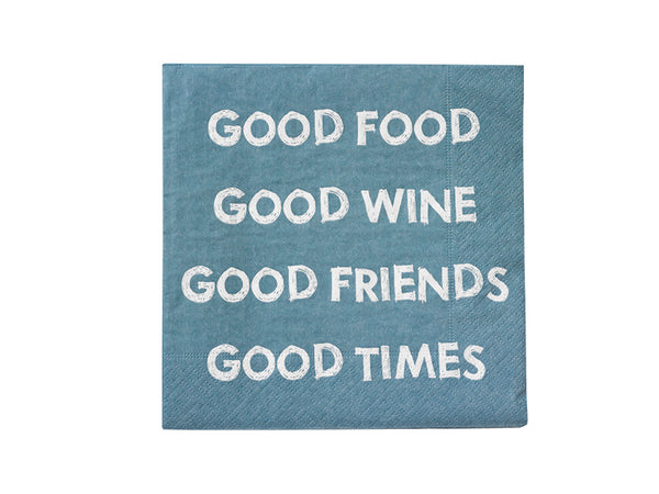 Mijn Stijl - Servetten "Good food, good wine, good friends,..." - Oosterlinck