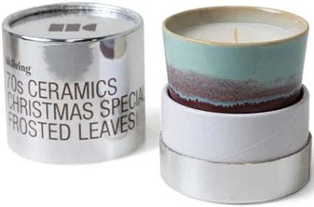 HK Living 70s Ceramics Christmas Special Candle Frosted Leaves