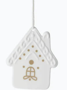 Räder peperkoekenhuisje hangertje, decoratie met details van een klein huisje, geschikt voor kerstversiering.