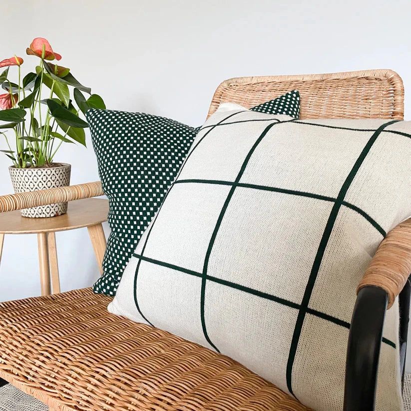 Sophie Home Kussen Grid Forest - Oosterlinck