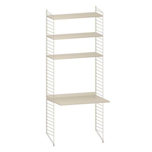 String System hoge kast met tafel bureau small beige - Oosterlinck