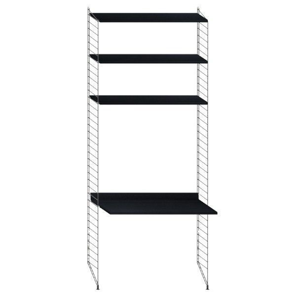 String System hoge kast met tafel bureau small zwart - Oosterlinck