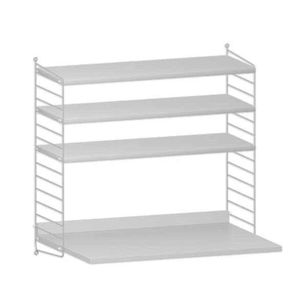 String System hangkast met bureau small grijs - Oosterlinck