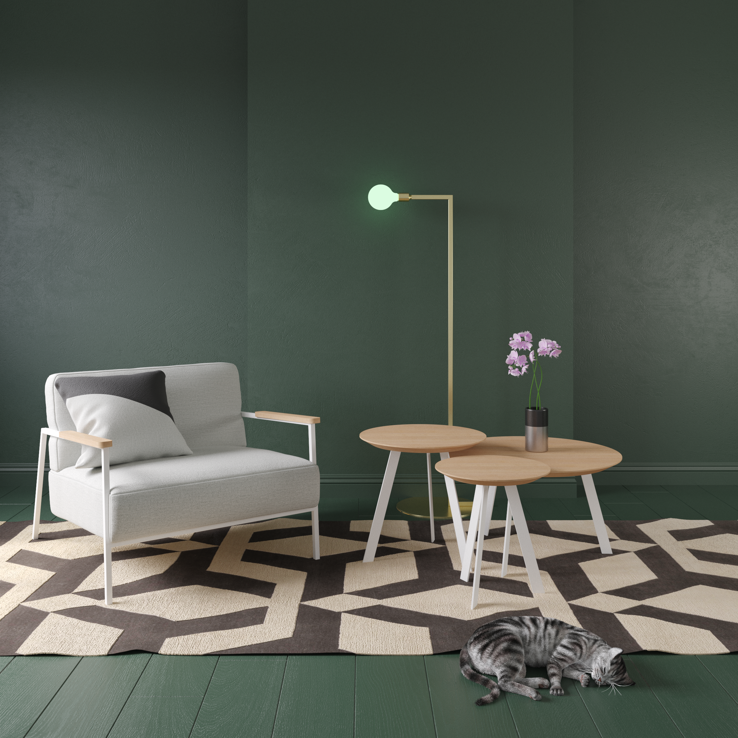 Studio Henk New Co Salontafel - wit onderstel - alle formaten - Oosterlinck