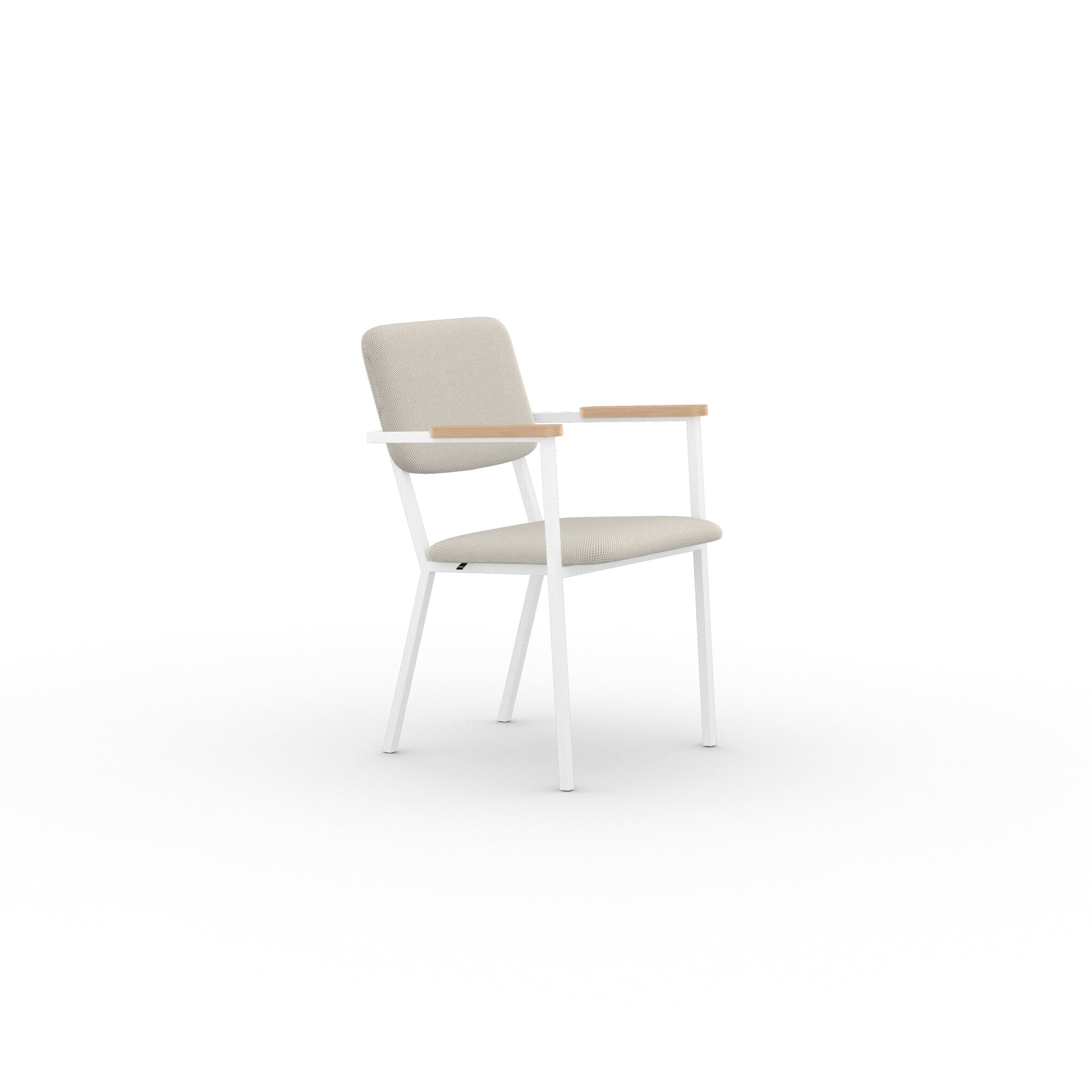 Studio Henk - CO chair met armleuning en wit frame - diverse bekleding. - Oosterlinck