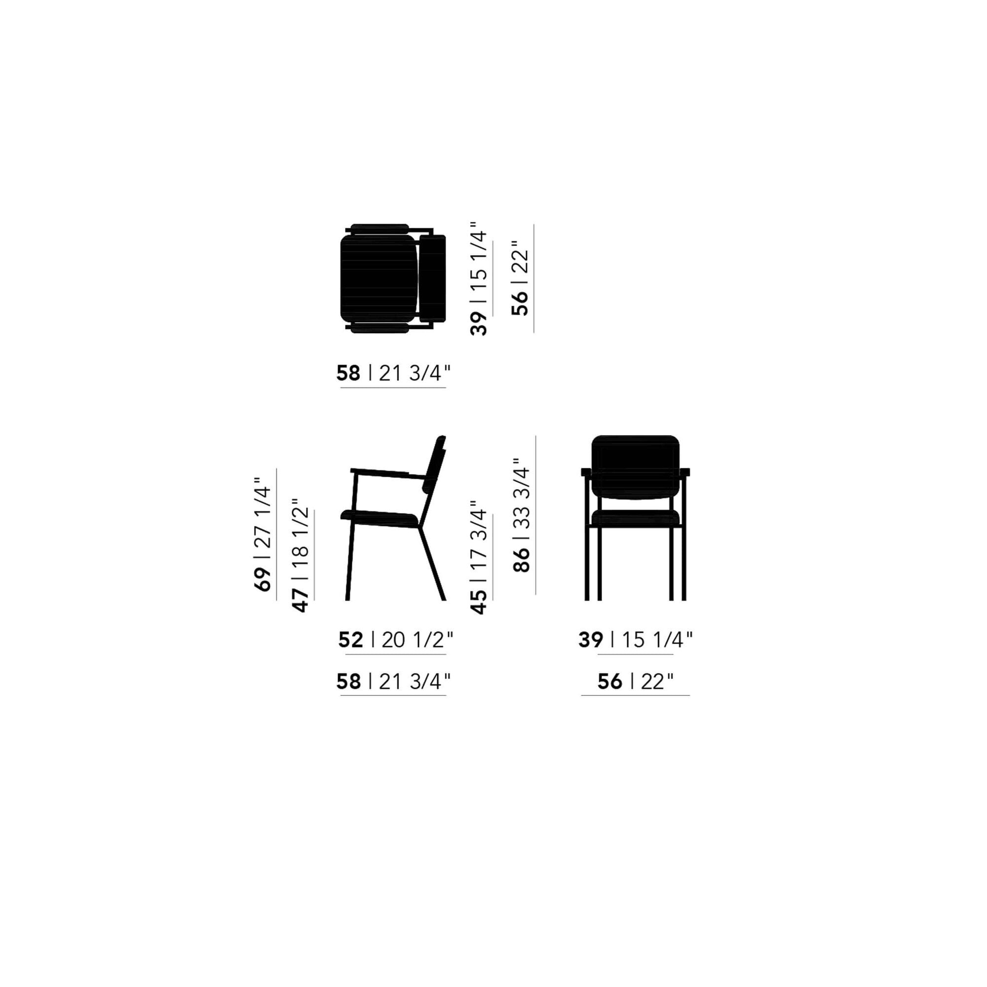 Studio Henk - CO chair met armleuning en wit frame - diverse bekleding. - Oosterlinck