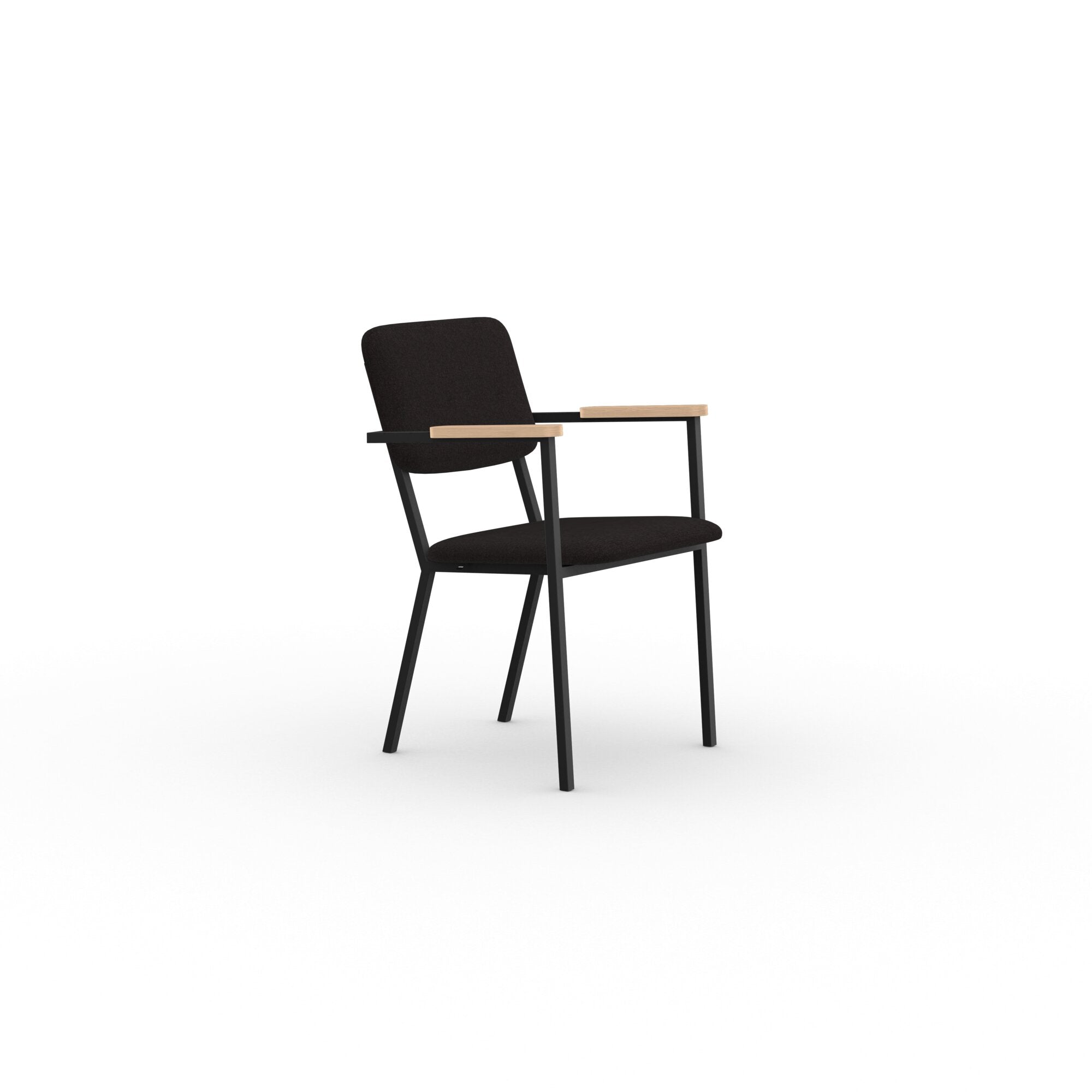 Studio Henk - CO chair met armleuning en zwart frame - diverse bekleding. - Oosterlinck