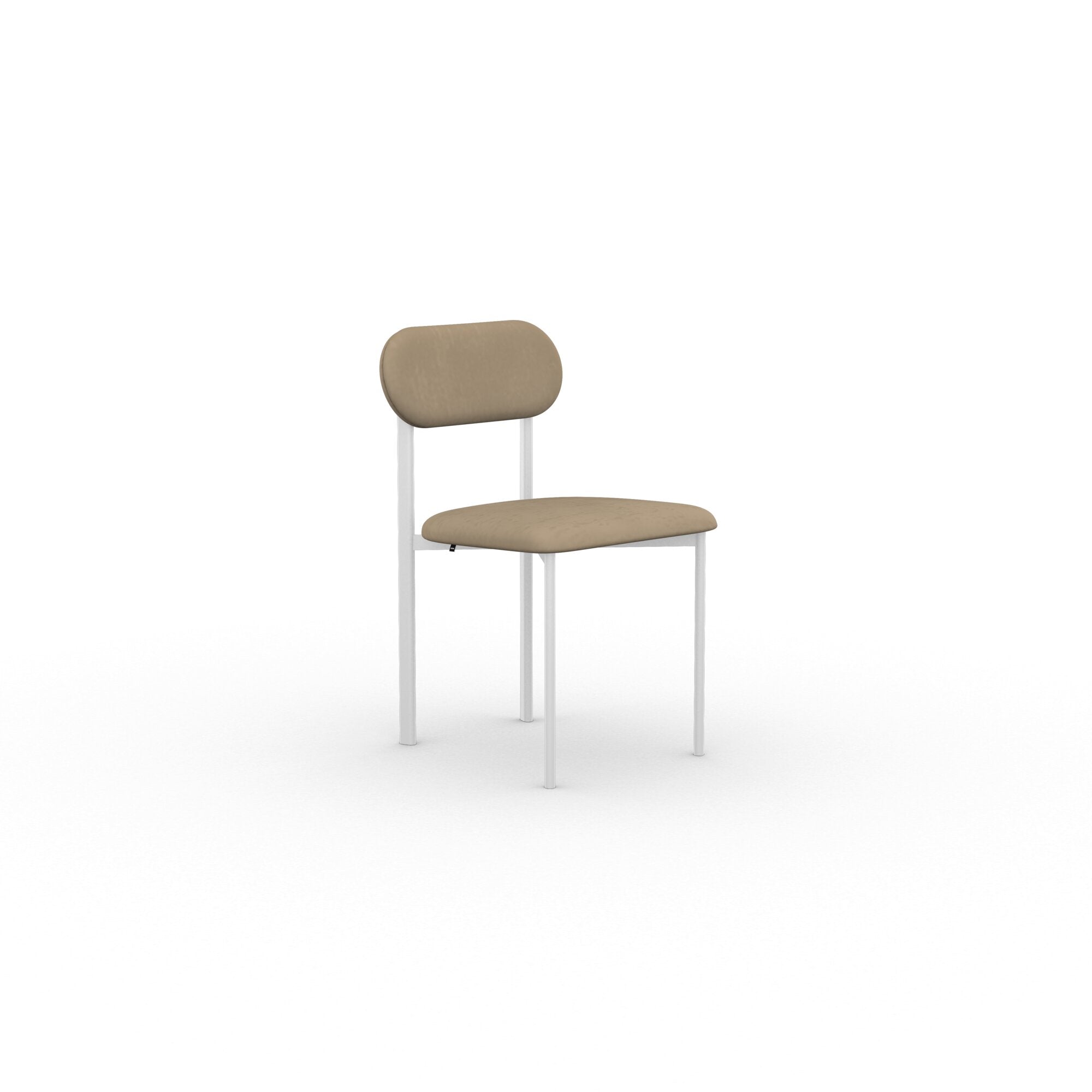 Studio Henk - Oblique chair beklede rug en wit frame - diverse stoffen - Oosterlinck