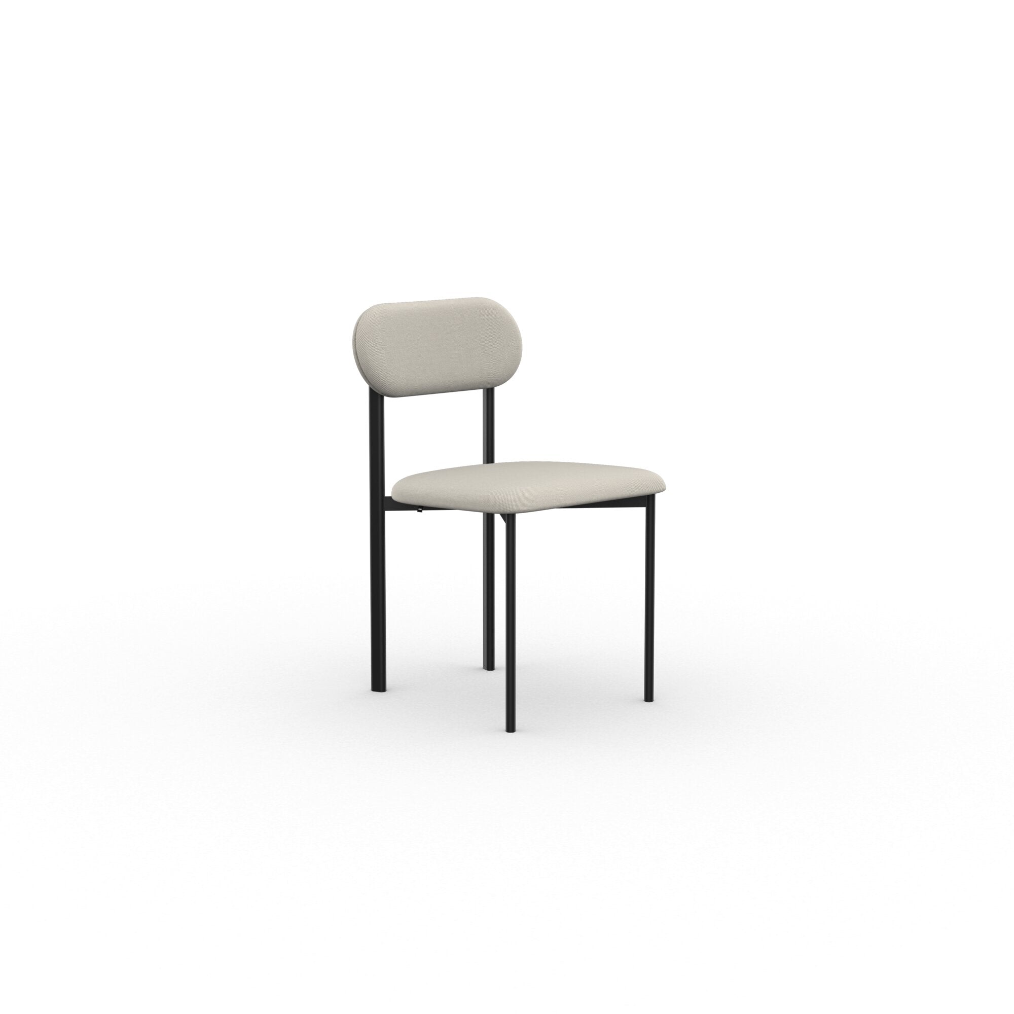 Studio Henk - Oblique chair beklede rug en zwart frame - diverse stoffen - Oosterlinck