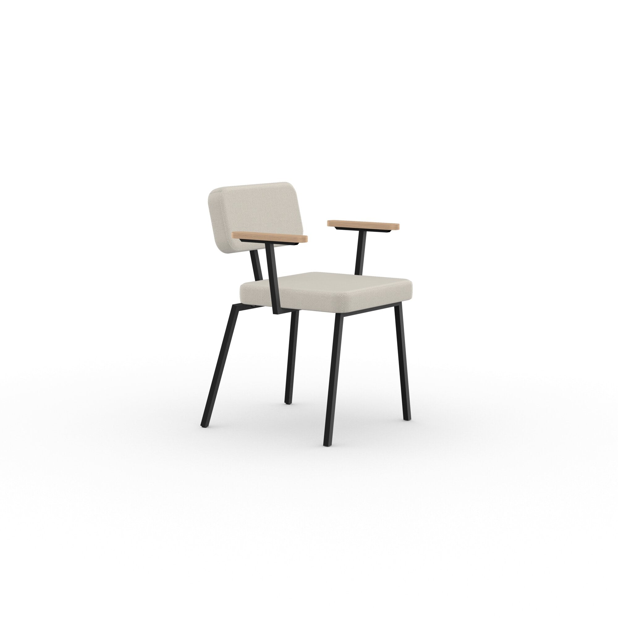 Studio Henk - ODE stoel met armleuning en zwart frame - diverse bekleding. - Oosterlinck