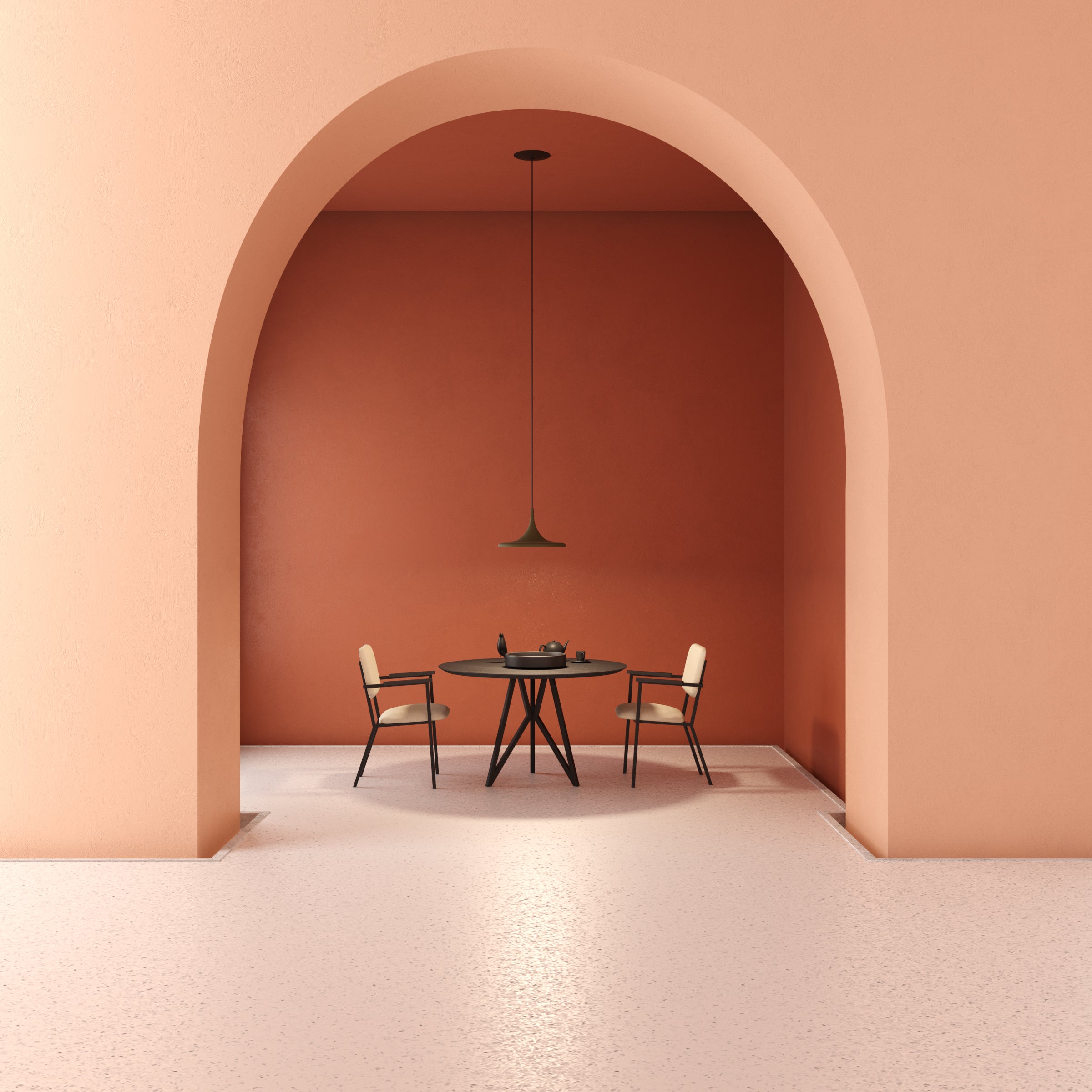 Studio Henk Butterfly tafel rond verjongd - zwart onderstel - alle formaten - Oosterlinck