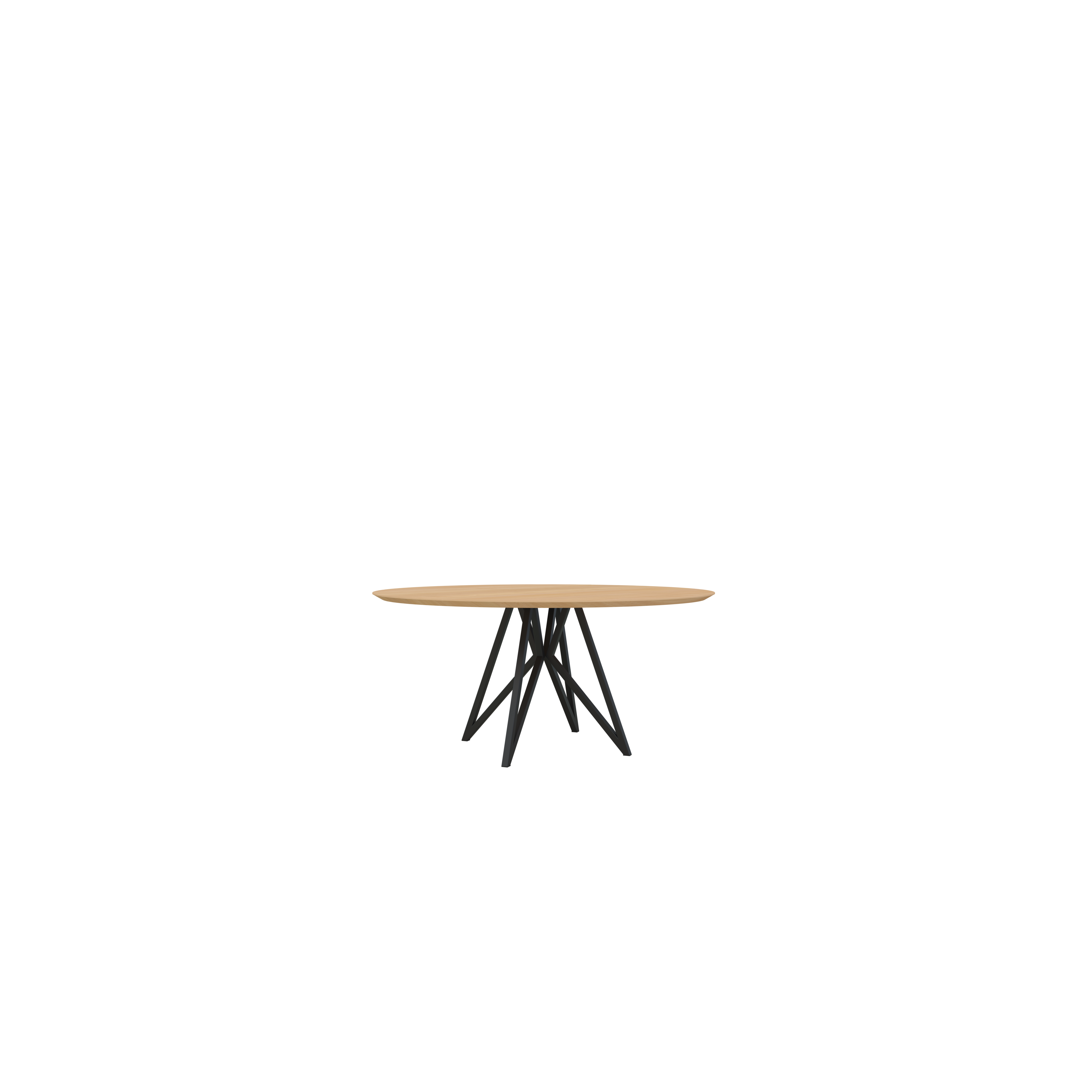 Studio Henk Butterfly tafel rond verjongd - zwart onderstel - alle formaten - Oosterlinck