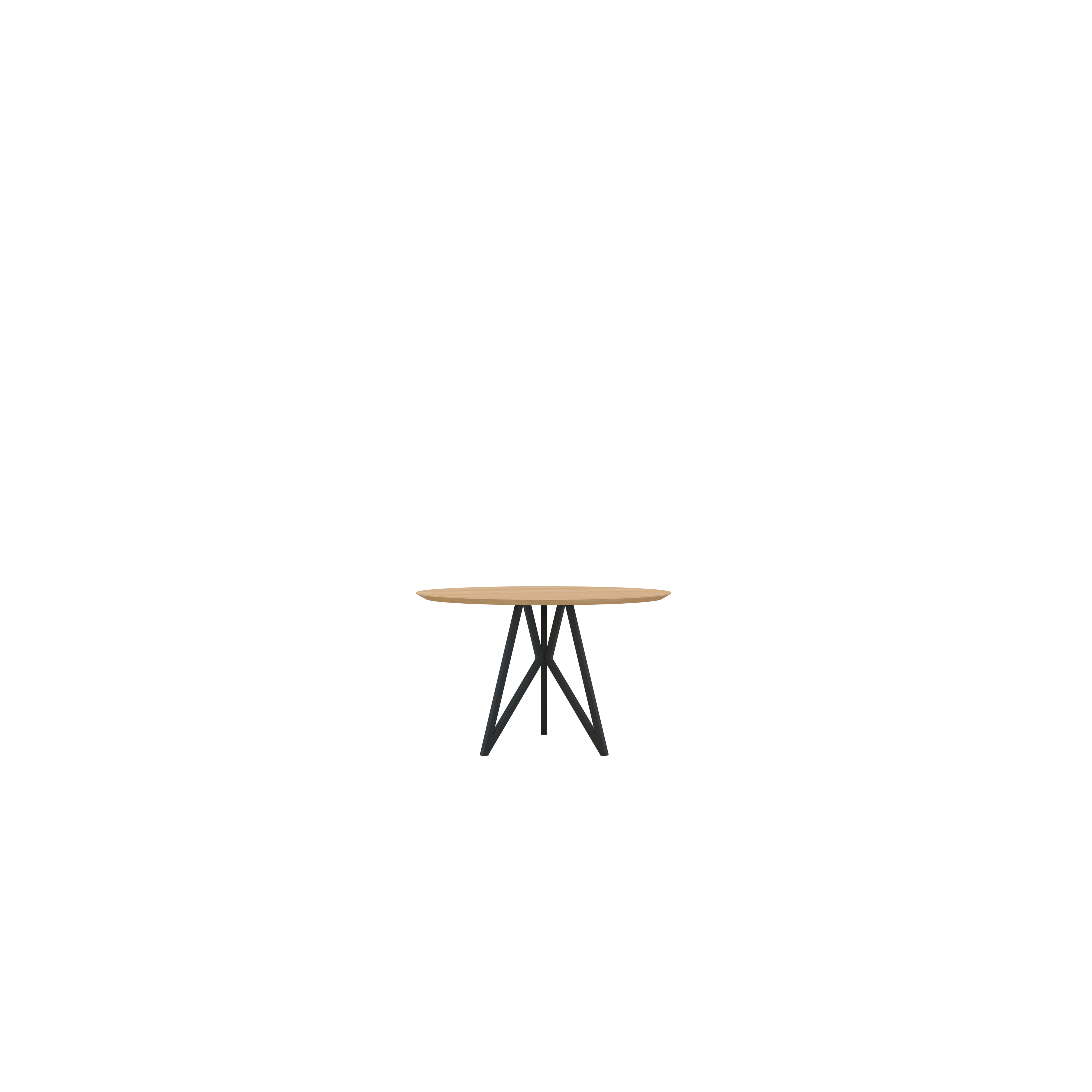 Studio Henk Butterfly tafel rond verjongd - zwart onderstel - alle formaten - Oosterlinck