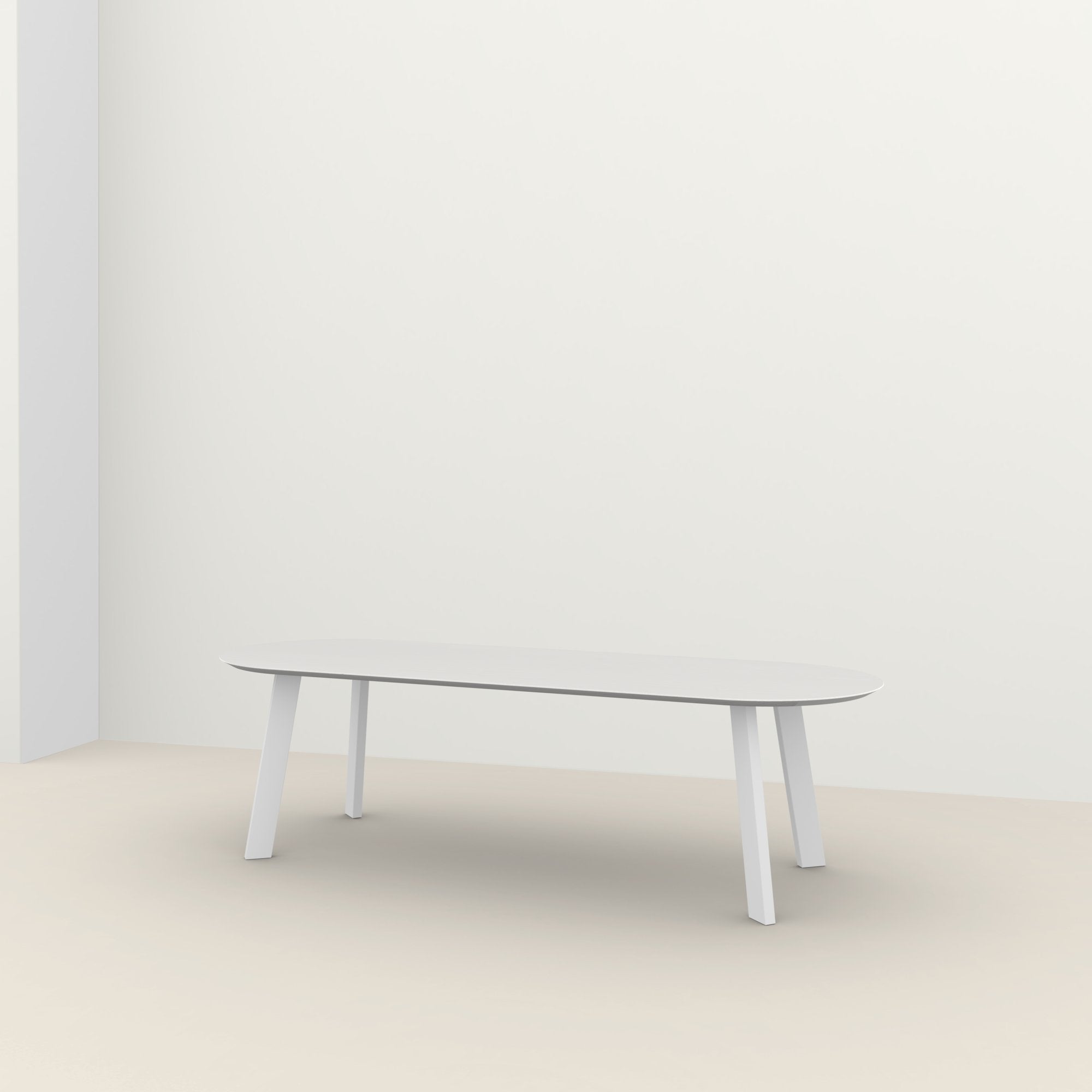 Studio Henk New Co tafel platovaal verjongd - wit onderstel - alle formaten - Oosterlinck