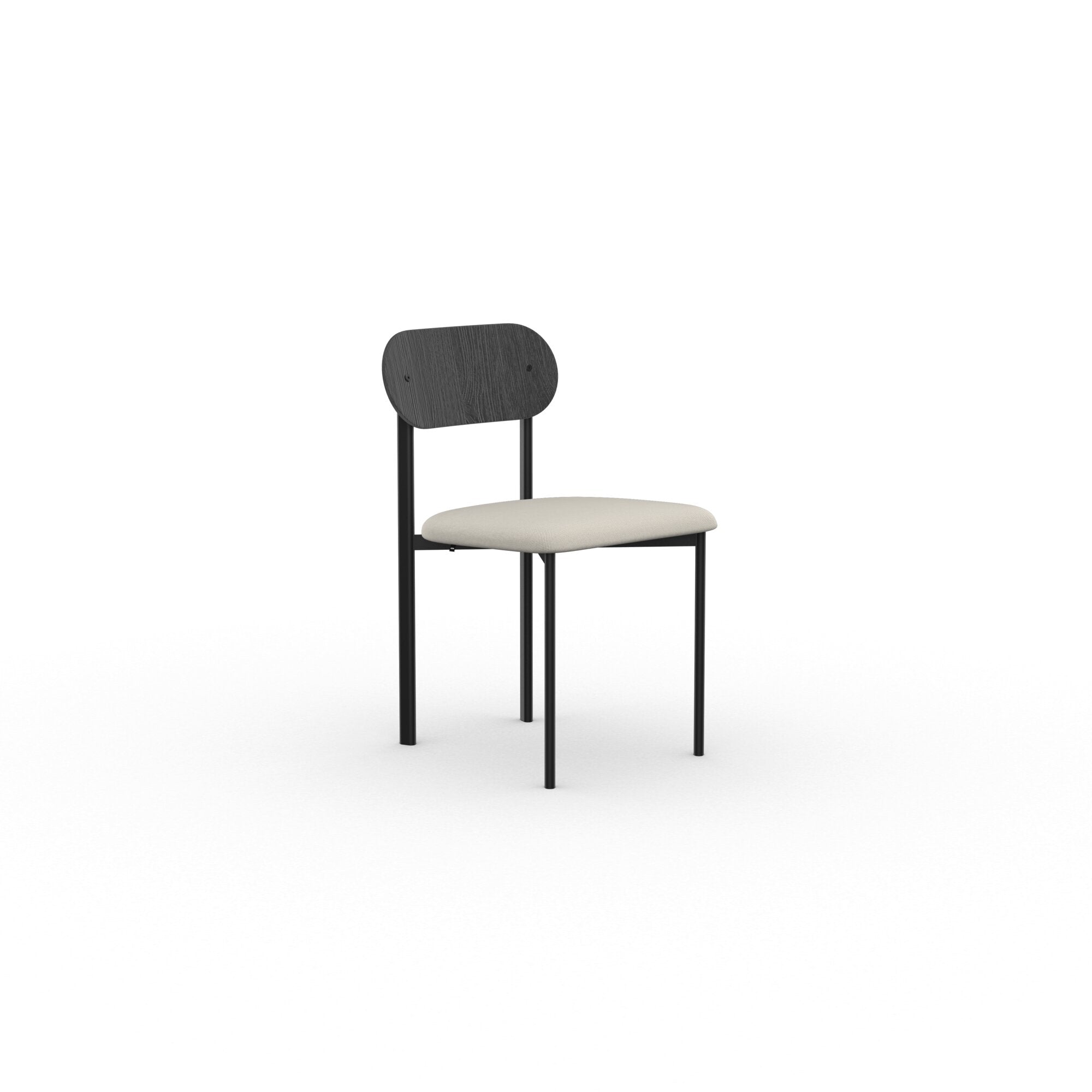 Studio Henk - Oblique chair, eiken rug en zwart frame - diverse stoffen - Oosterlinck