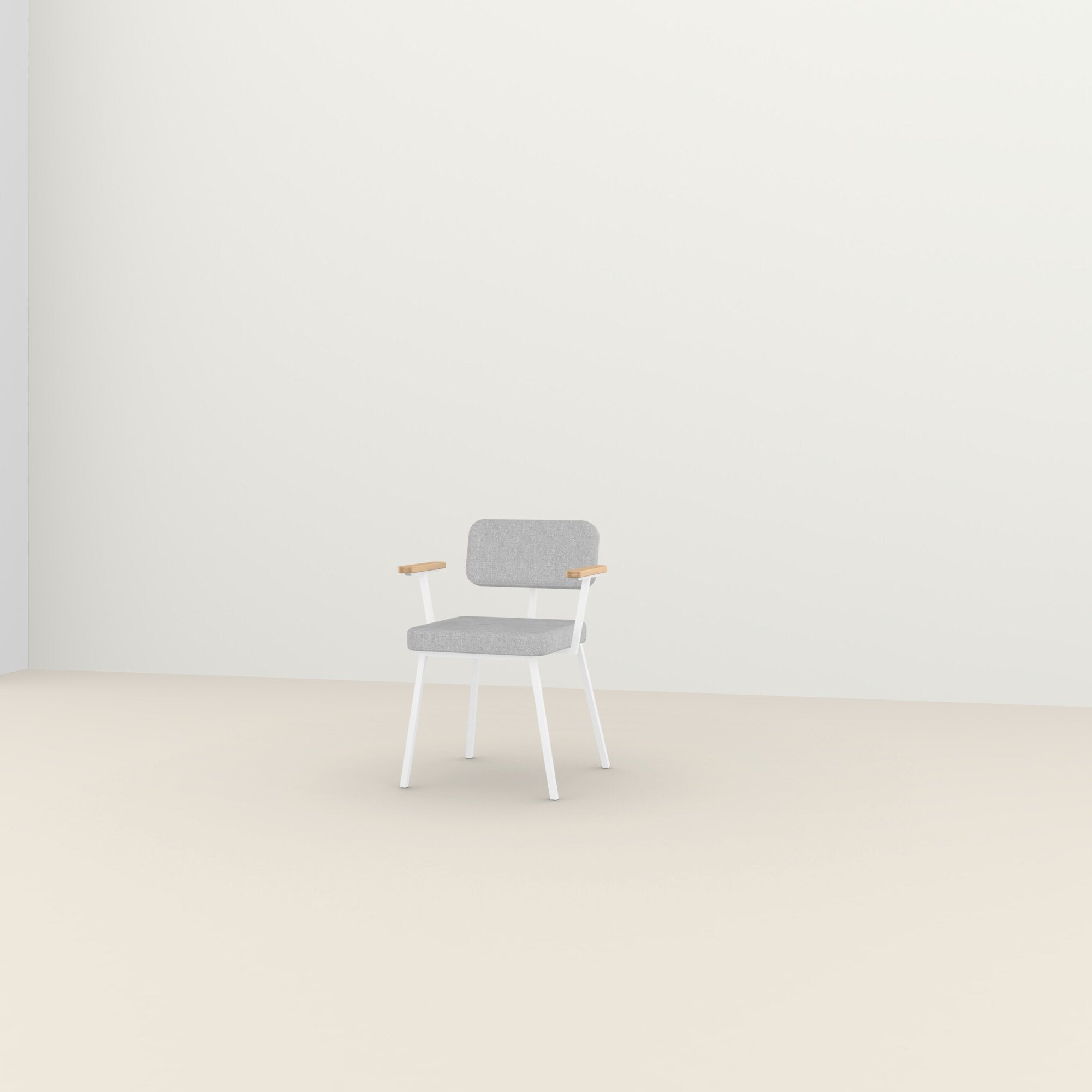 Studio Henk - ODE stoel met armleuning en wit frame - diverse bekleding. - Oosterlinck