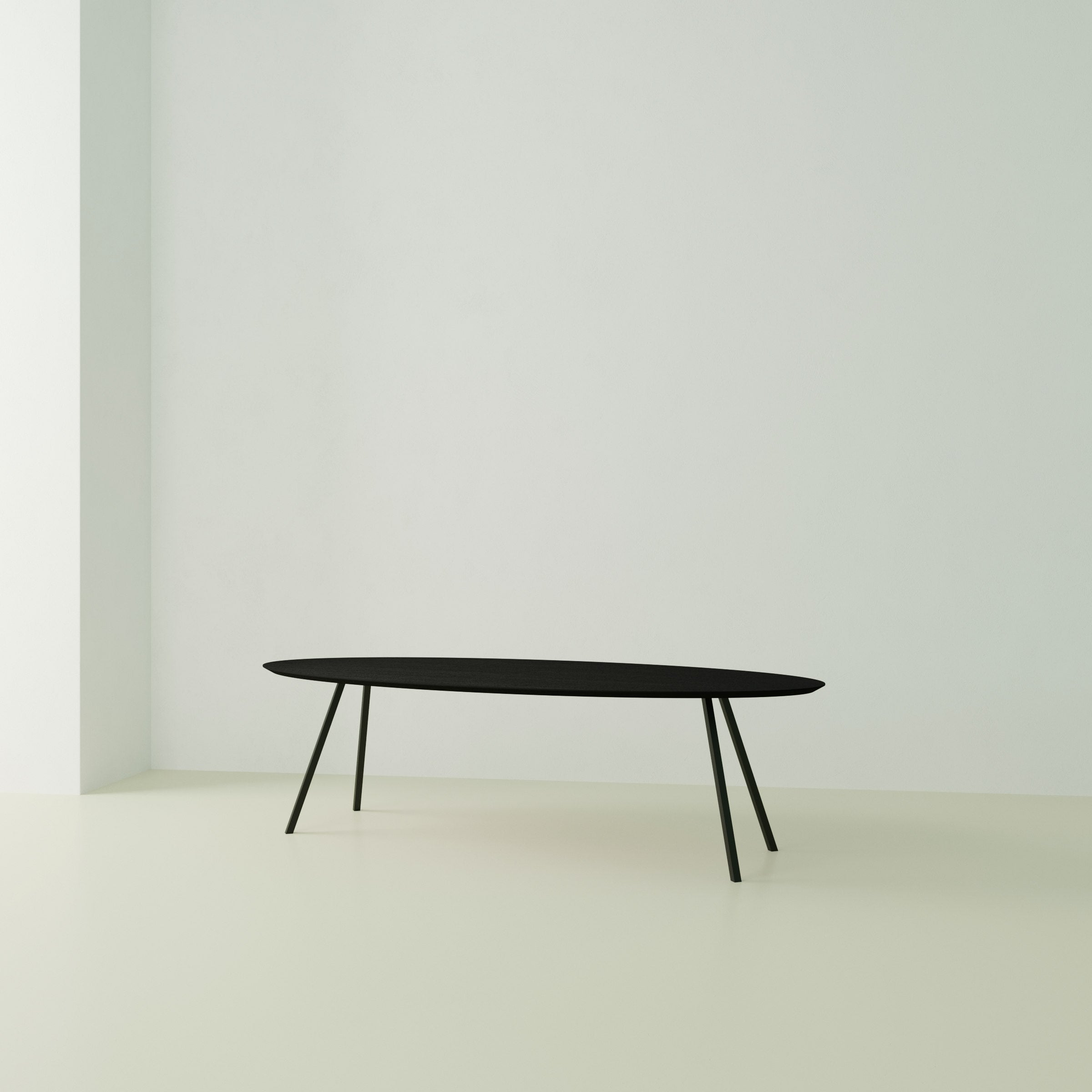 Studio Henk Slim Co tafel ovaal verjongd - zwart onderstel - alle formaten - Oosterlinck