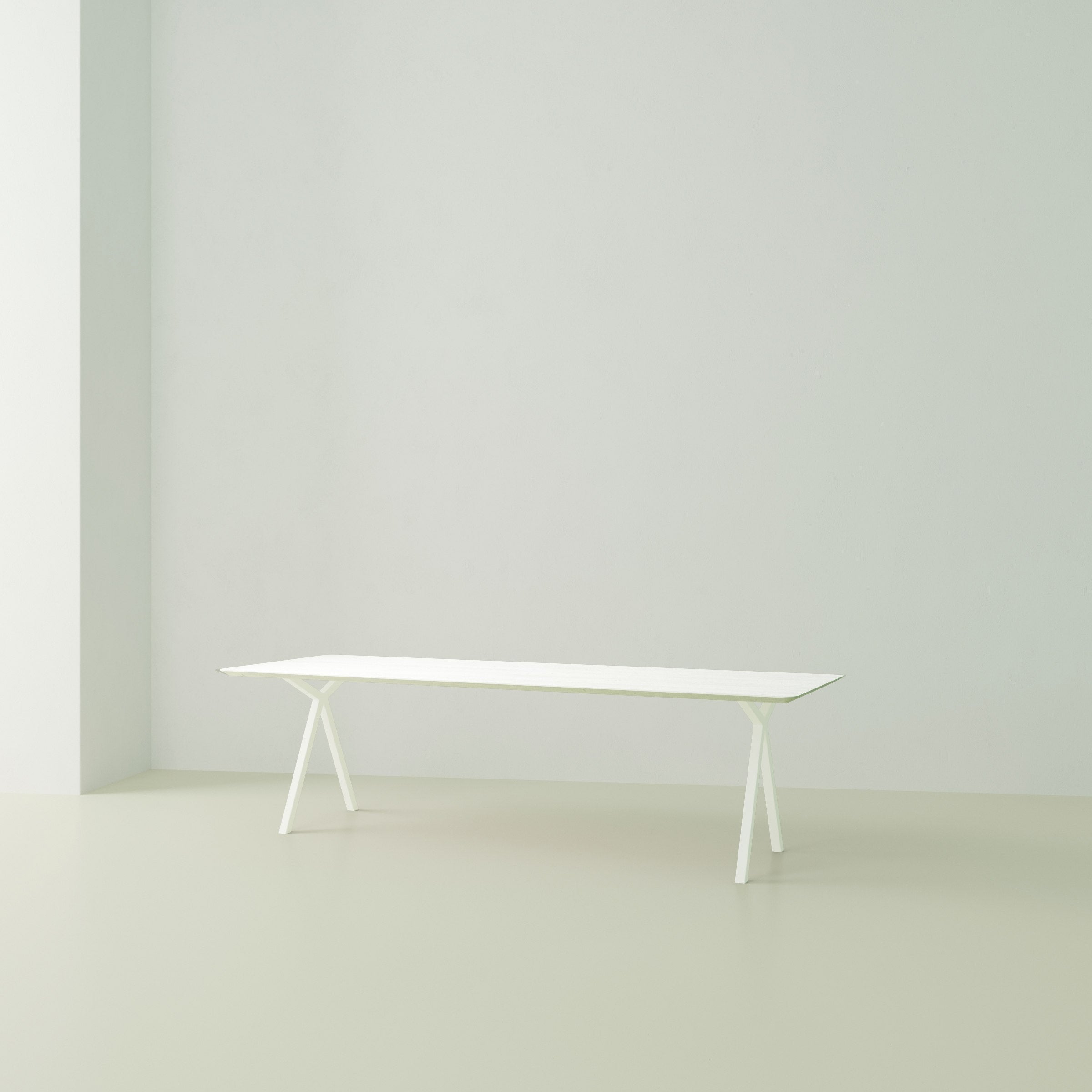 Studio Henk Slim X-type tafel verjongd - wit onderstel - alle formaten - Oosterlinck
