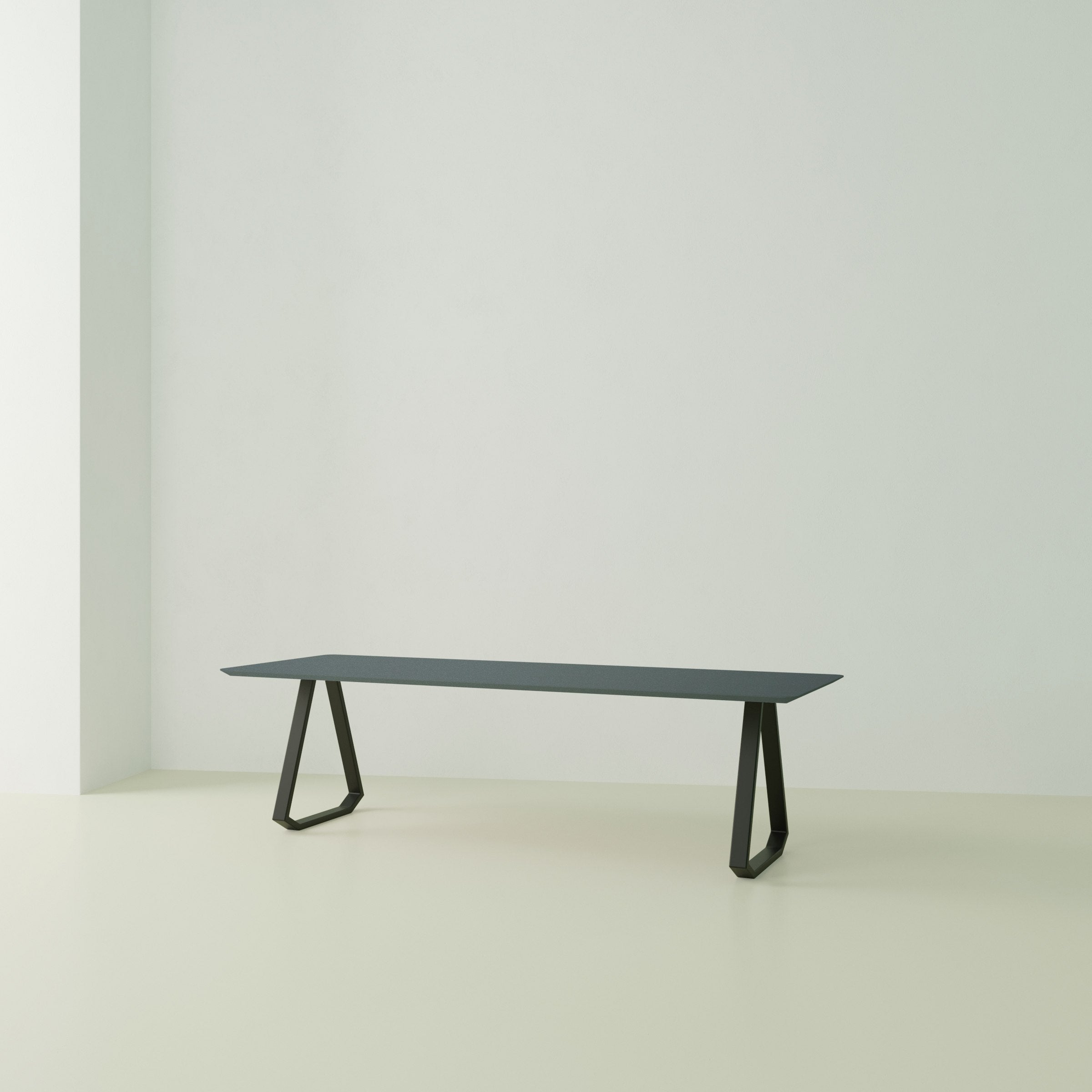 Studio Henk Topple tafel HPL verjongd - zwart onderstel - alle formaten - Oosterlinck