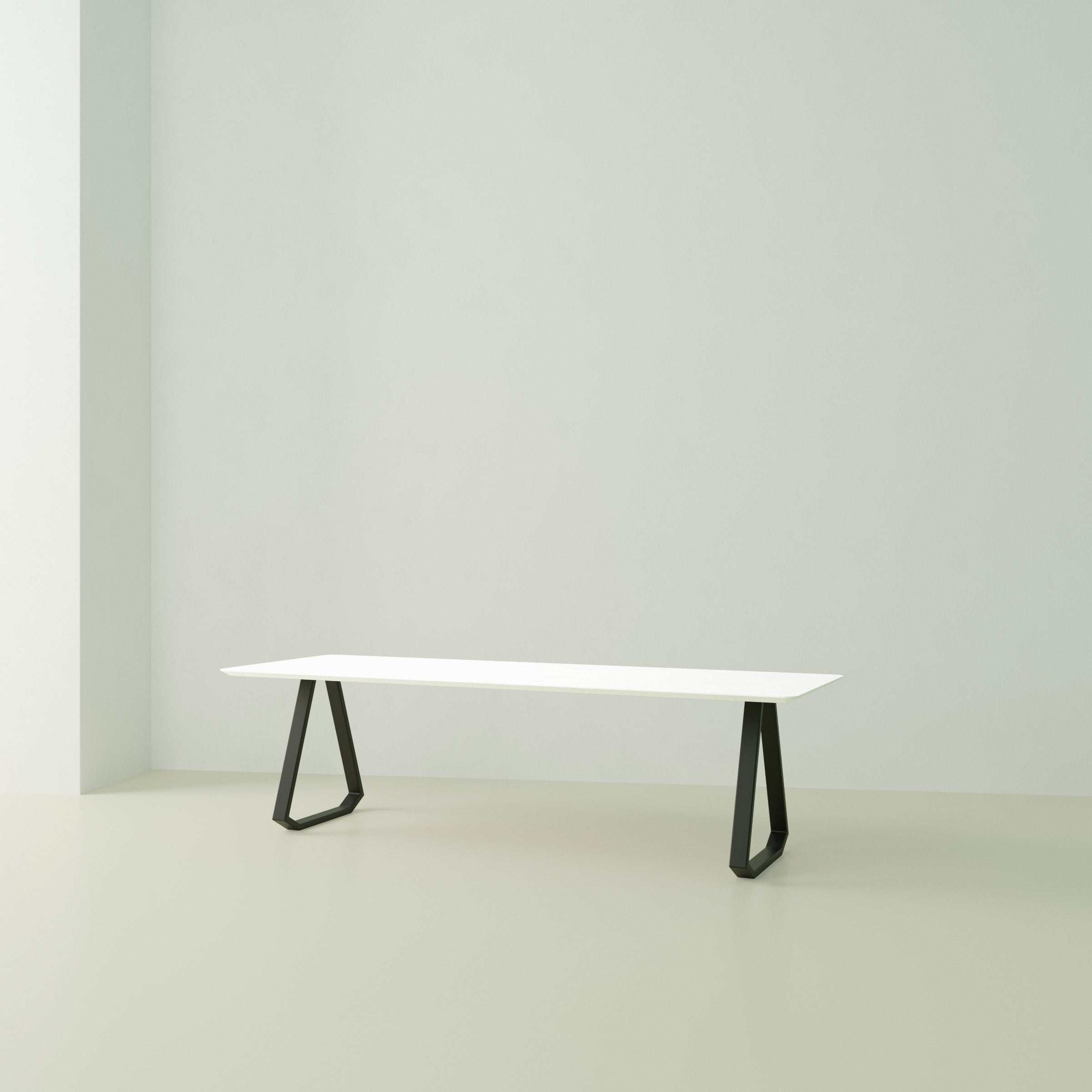 Studio Henk Topple tafel HPL verjongd - zwart onderstel - alle formaten - Oosterlinck