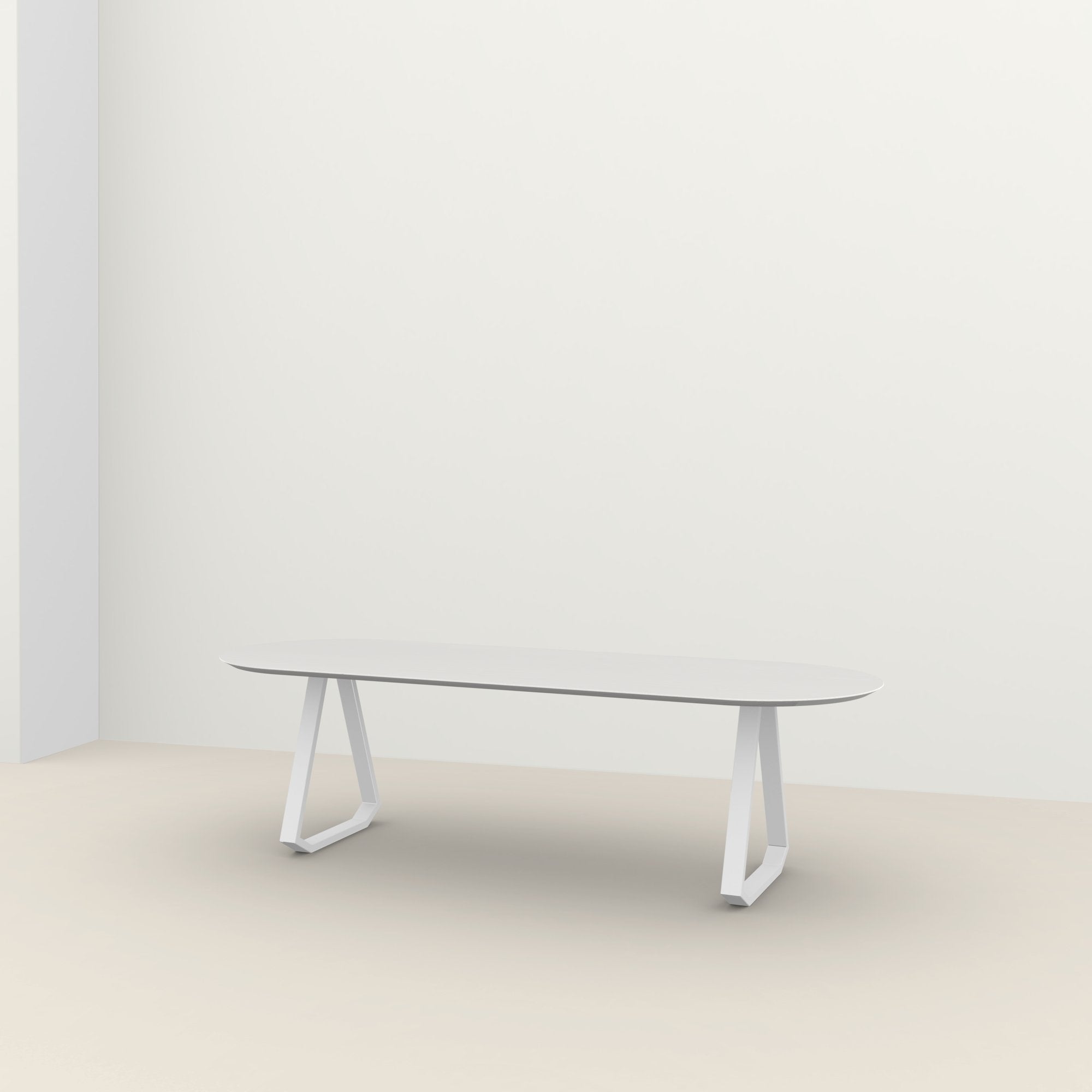 Studio Henk Topple tafel Plat Ovaal verjongd - wit onderstel - alle formaten - Oosterlinck