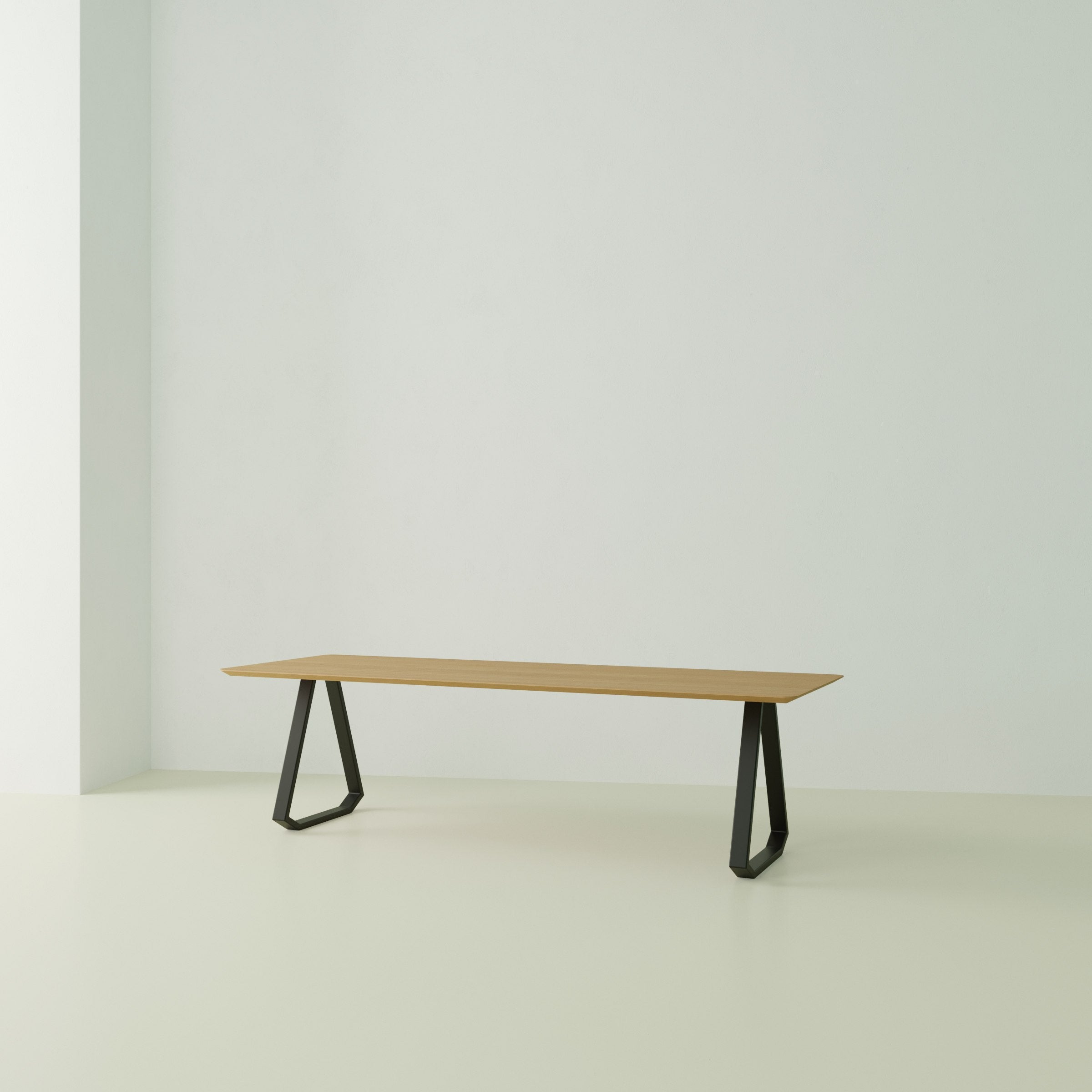 Studio Henk Topple tafel verjongd - zwart onderstel - alle formaten - Oosterlinck