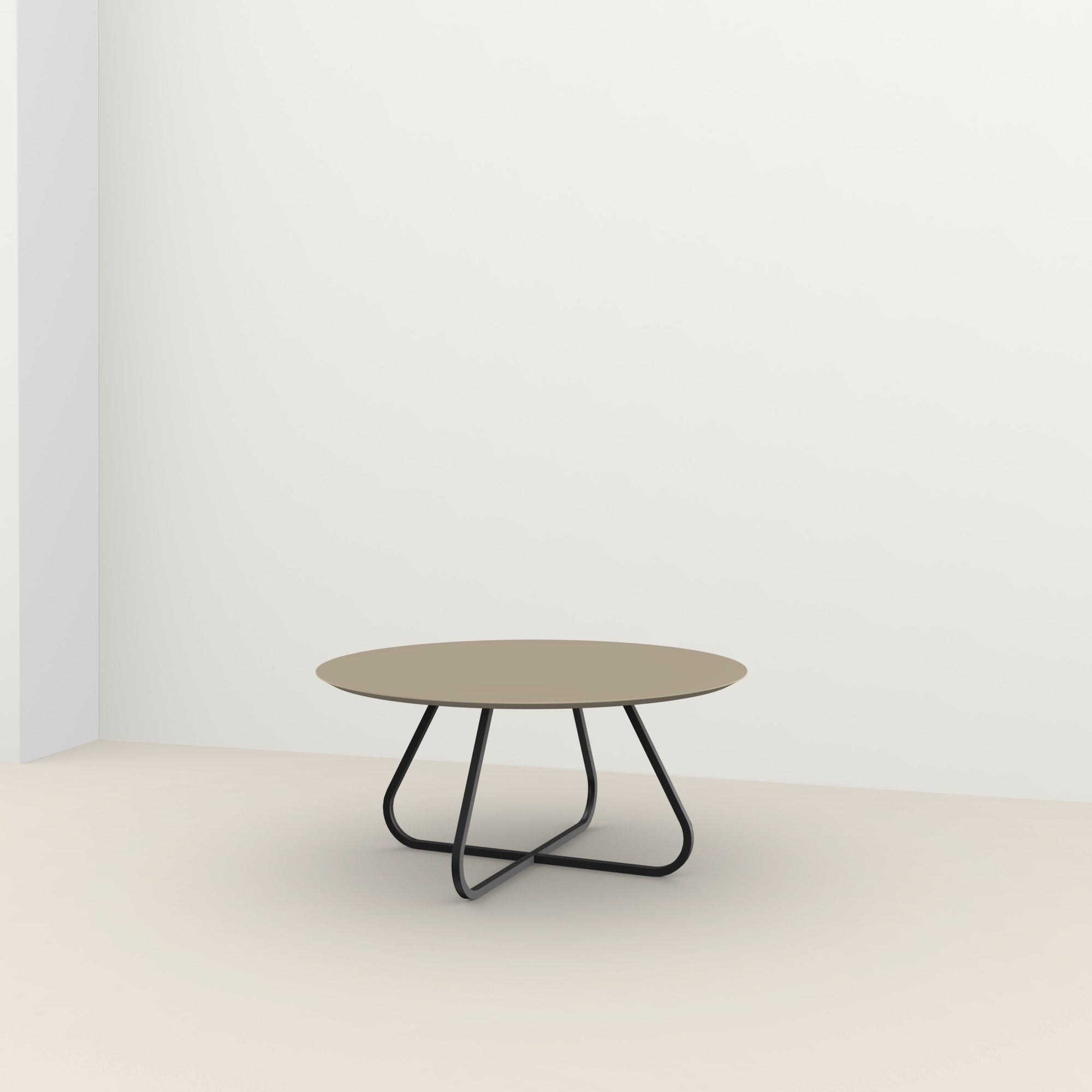Studio Henk Curved ronde tafel HPL verjongd - zwart onderstel - alle formaten - Oosterlinck