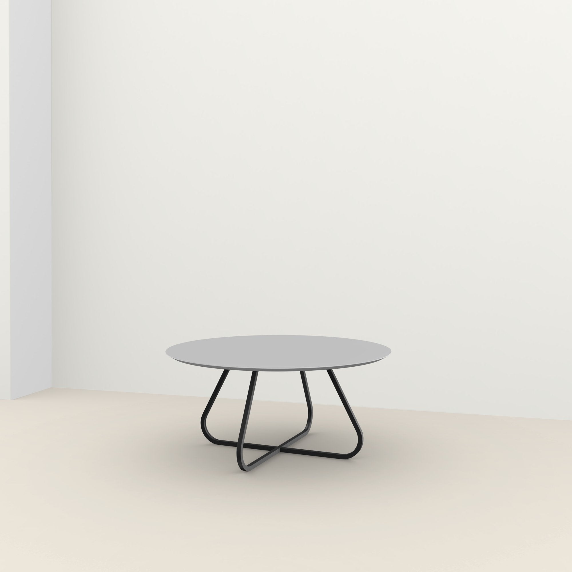Studio Henk Curved ronde tafel HPL verjongd - zwart onderstel - alle formaten - Oosterlinck