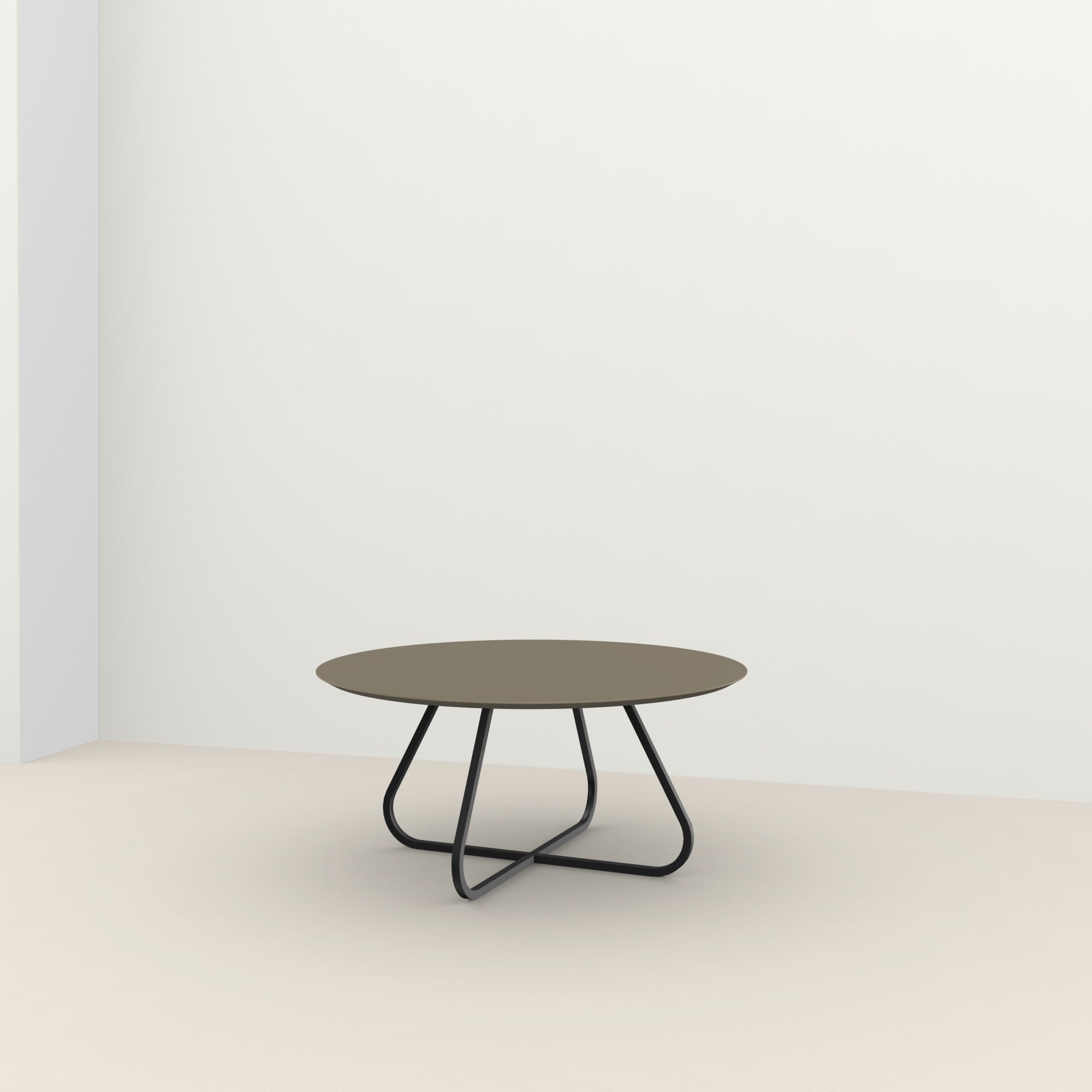 Studio Henk Curved ronde tafel HPL verjongd - zwart onderstel - alle formaten - Oosterlinck