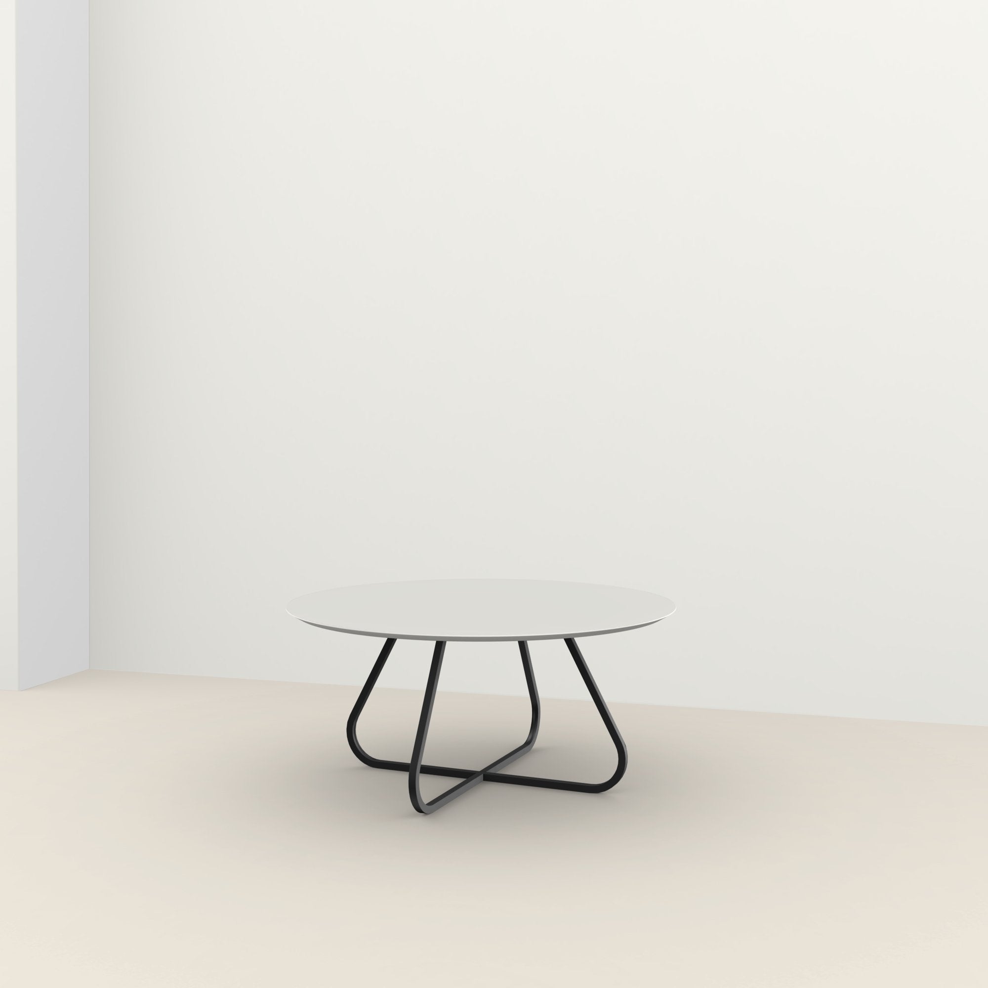 Studio Henk Curved ronde tafel HPL verjongd - zwart onderstel - alle formaten - Oosterlinck