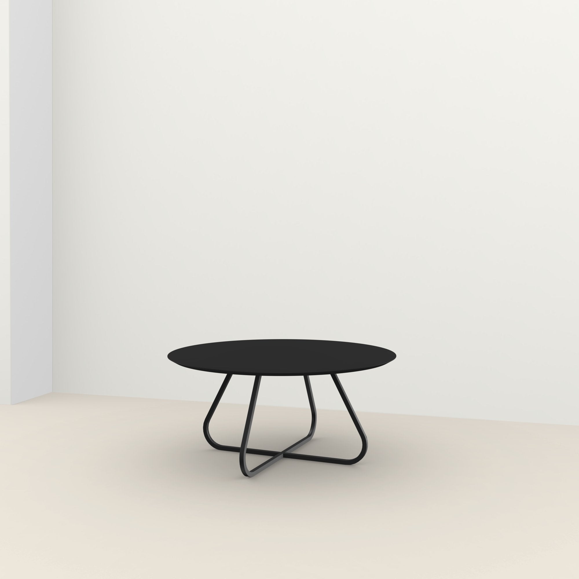Studio Henk Curved ronde tafel HPL verjongd - zwart onderstel - alle formaten - Oosterlinck