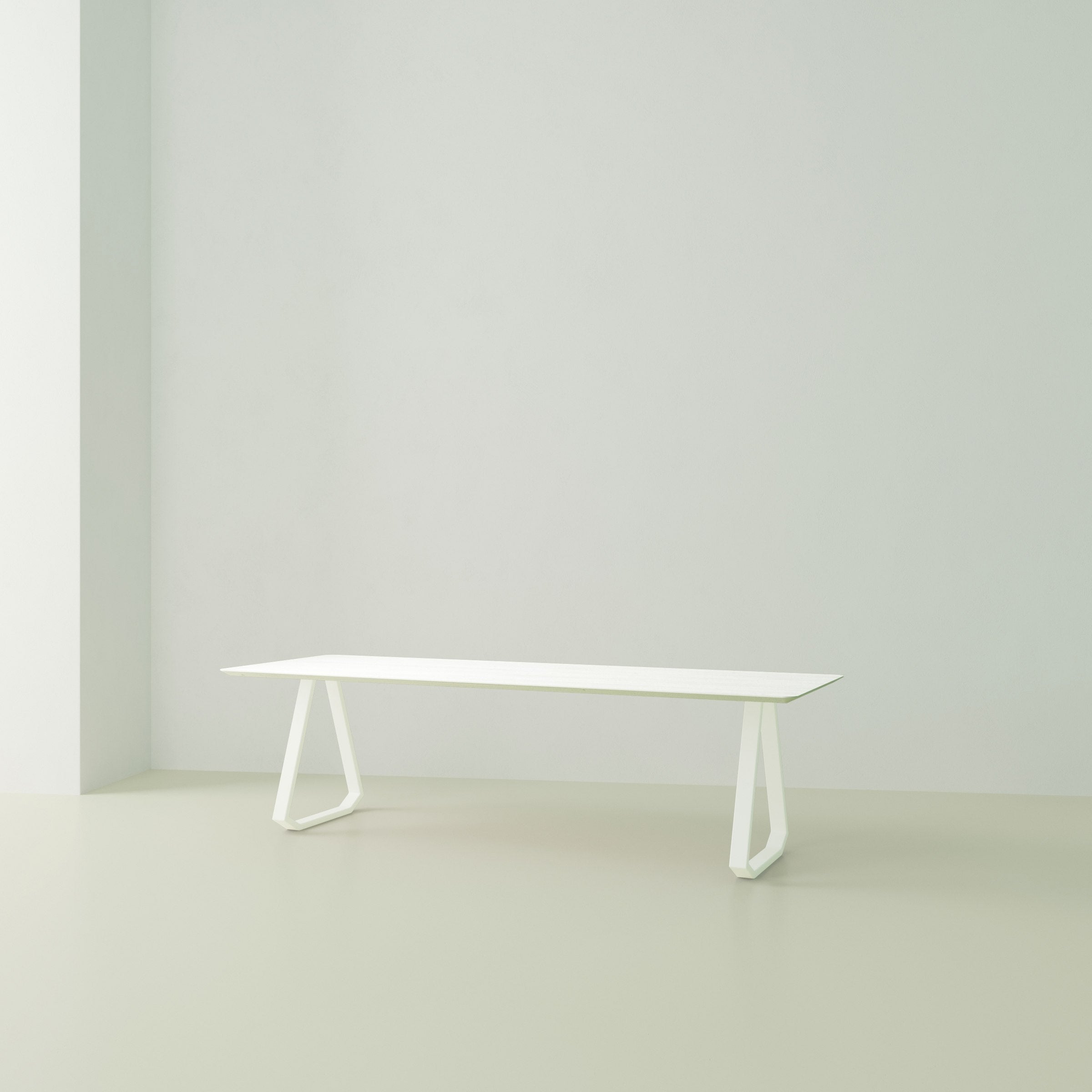 Studio Henk Topple tafel verjongd - wit onderstel - alle formaten - Oosterlinck