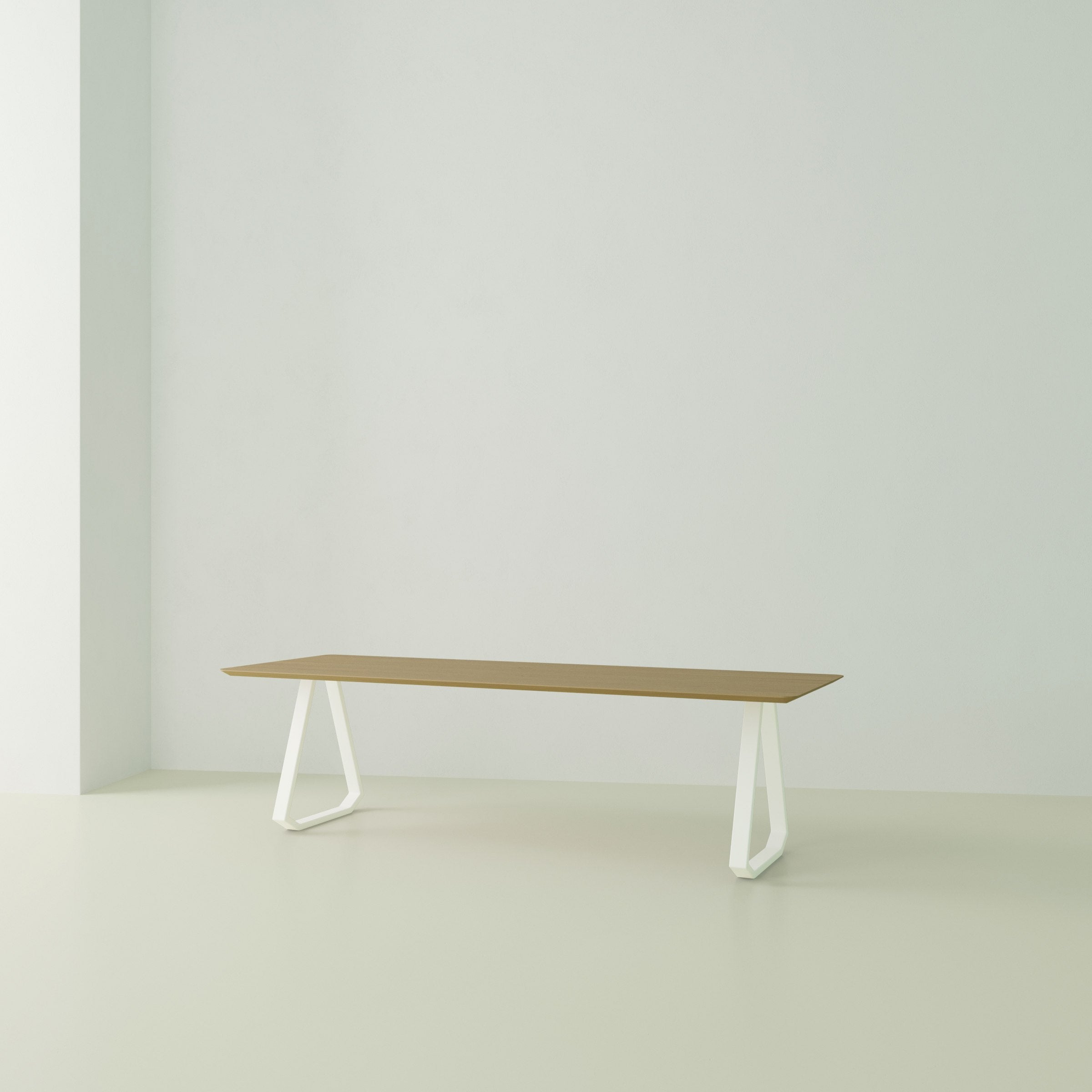 Studio Henk Topple tafel verjongd - wit onderstel - alle formaten - Oosterlinck