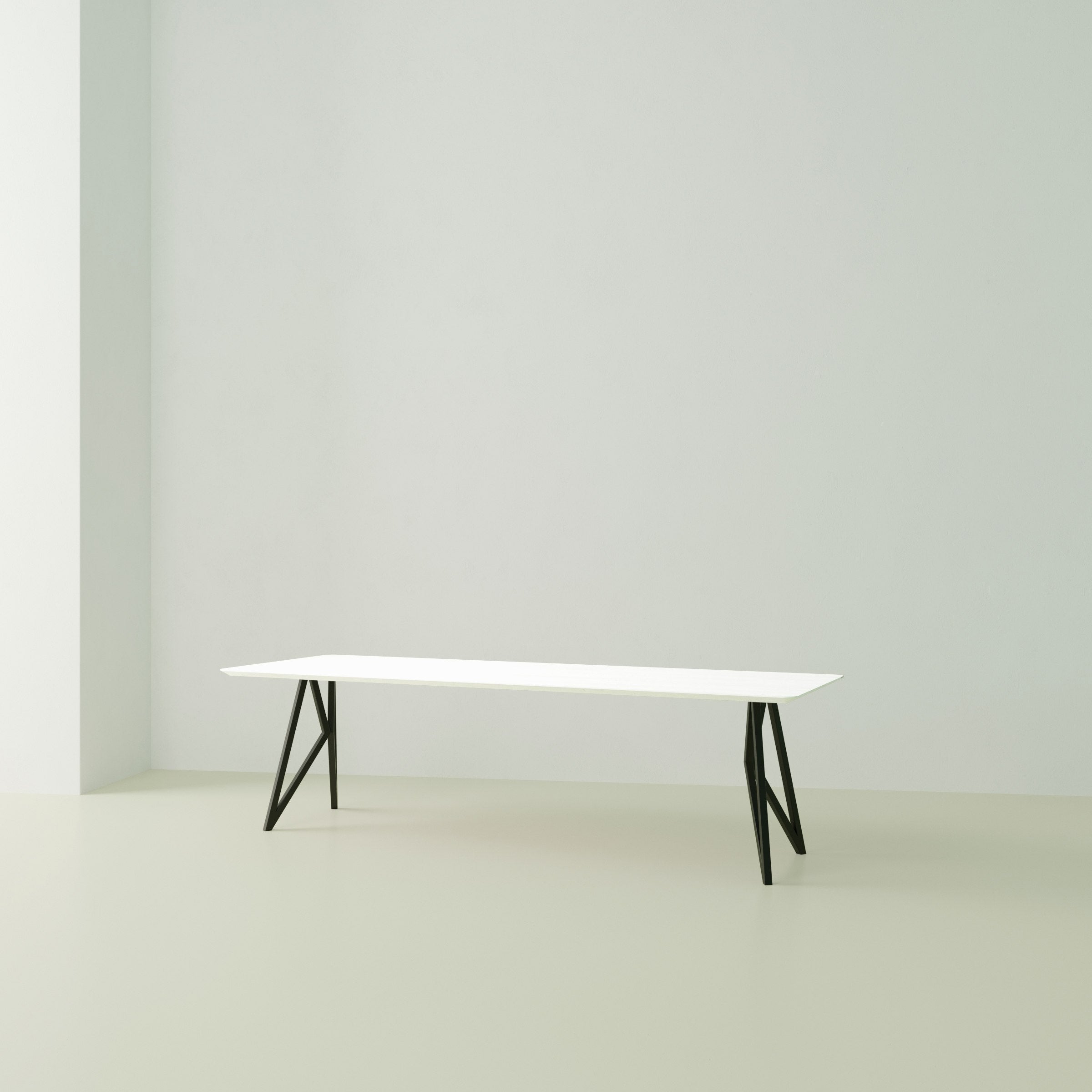 Studio Henk Butterfly tafel HPL verjongd - zwart onderstel - alle formaten - Oosterlinck