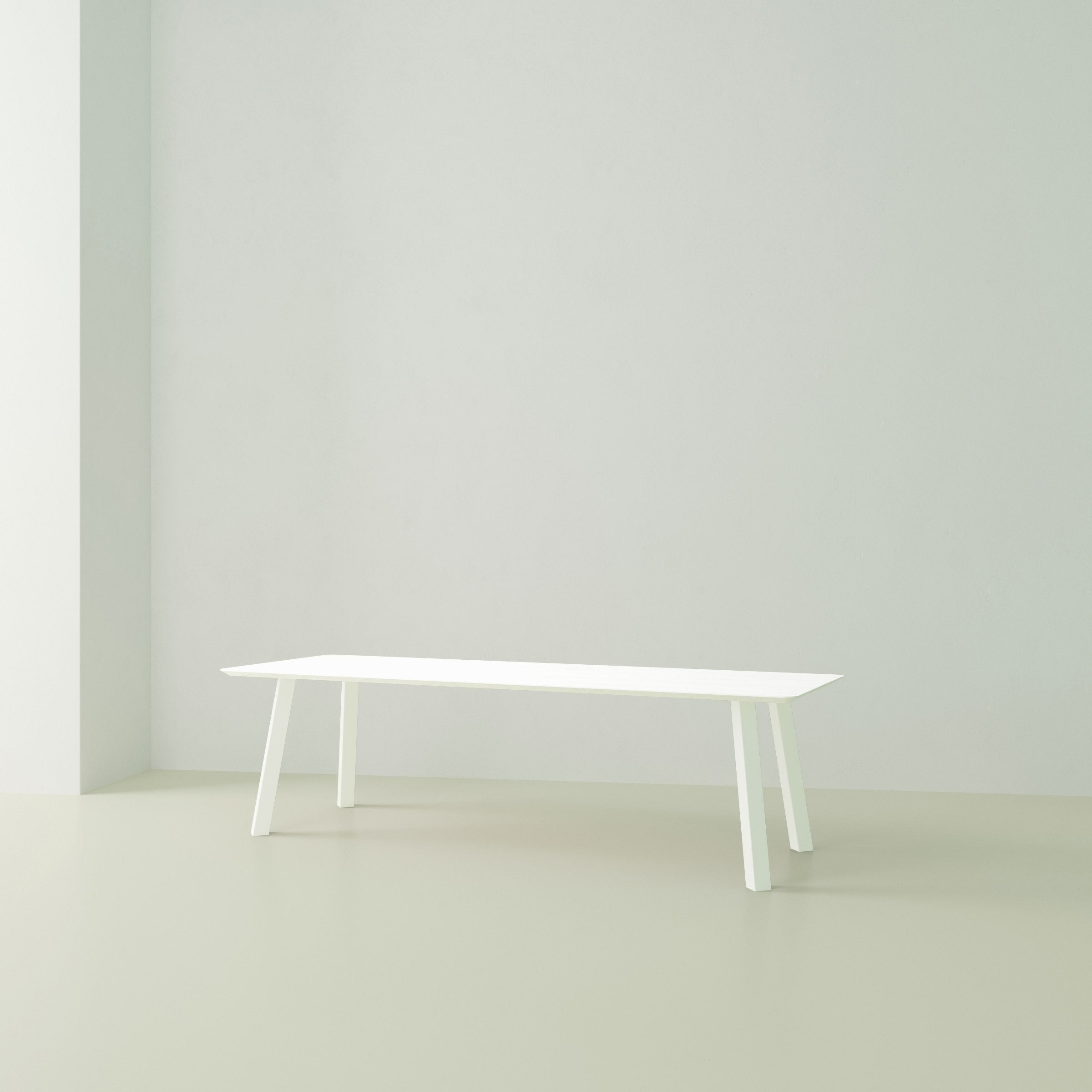 Studio Henk Co tafel HPL verjongd - wit onderstel - alle formaten - Oosterlinck