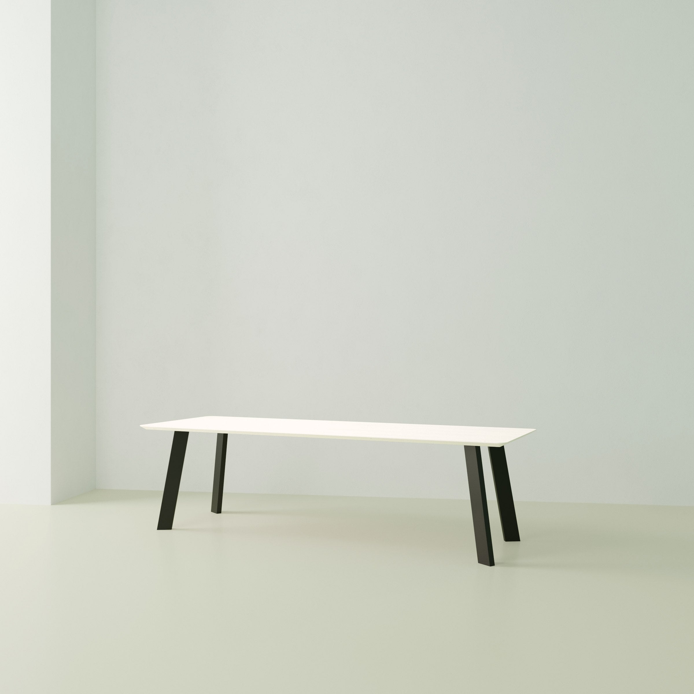 Studio Henk New co tafel HPL verjongd - zwart onderstel - alle formaten - Oosterlinck