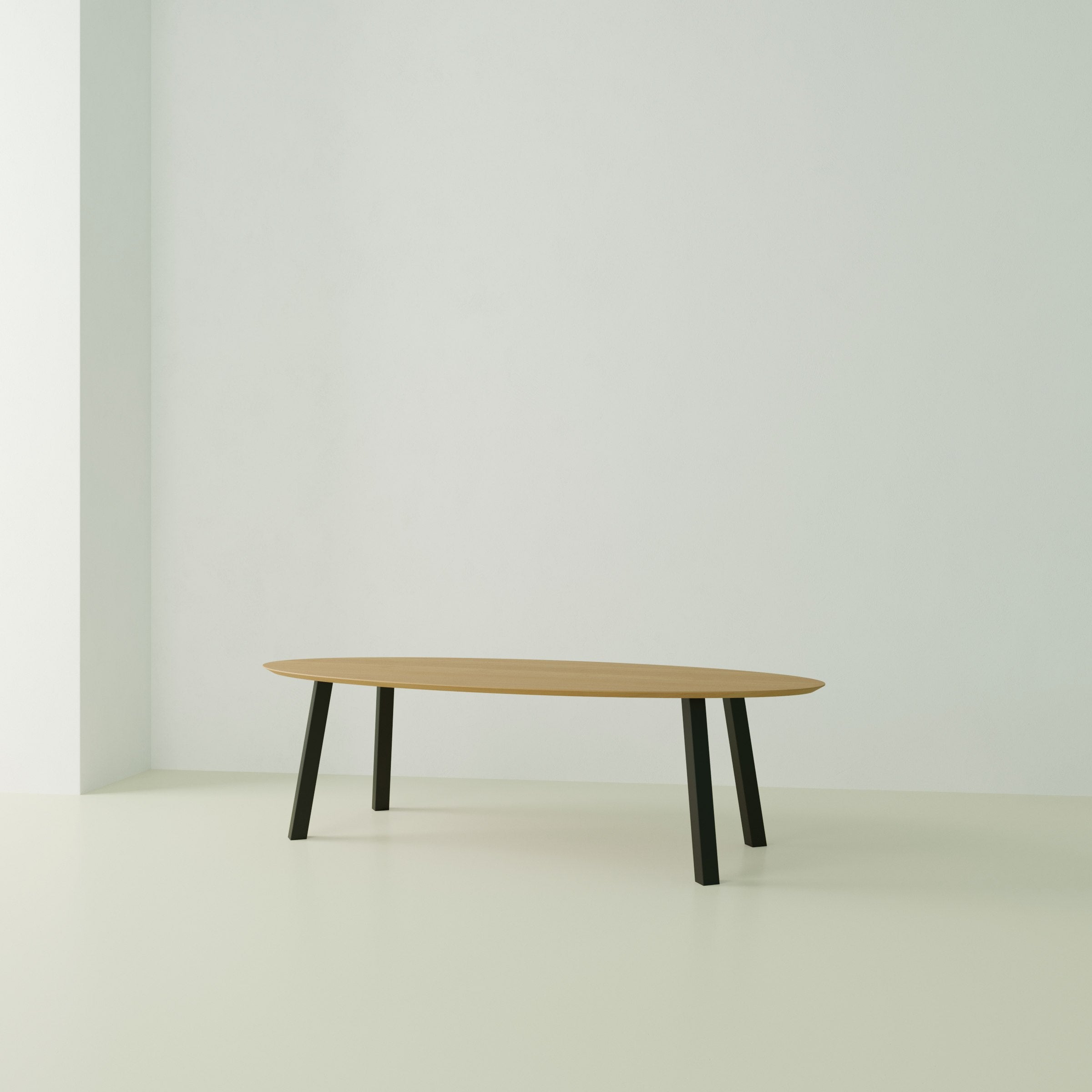 Studio Henk Co tafel ovaal verjongd - zwart onderstel - alle formaten - Oosterlinck