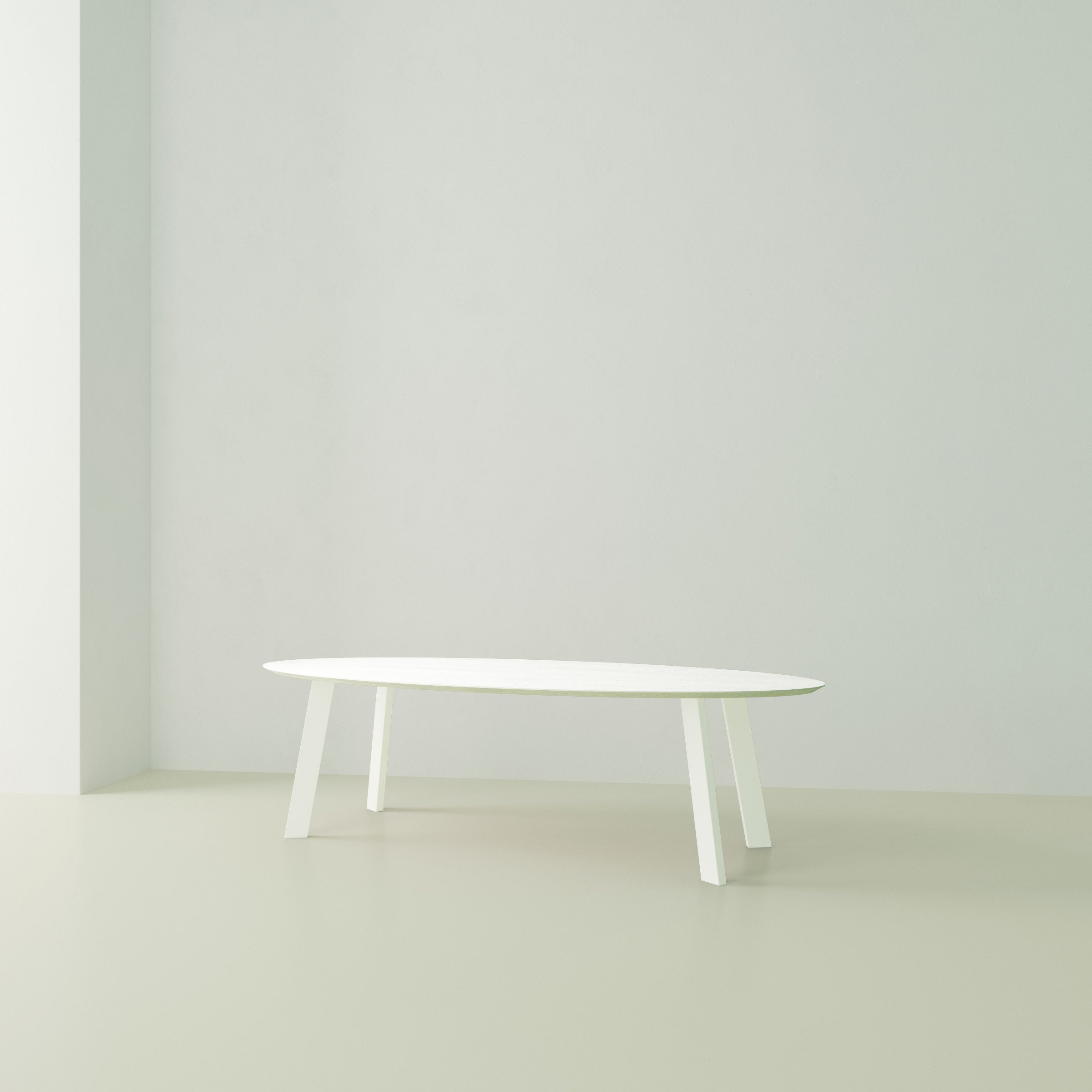 Studio Henk New Co tafel ovaal verjongd - wit onderstel - alle formaten - Oosterlinck