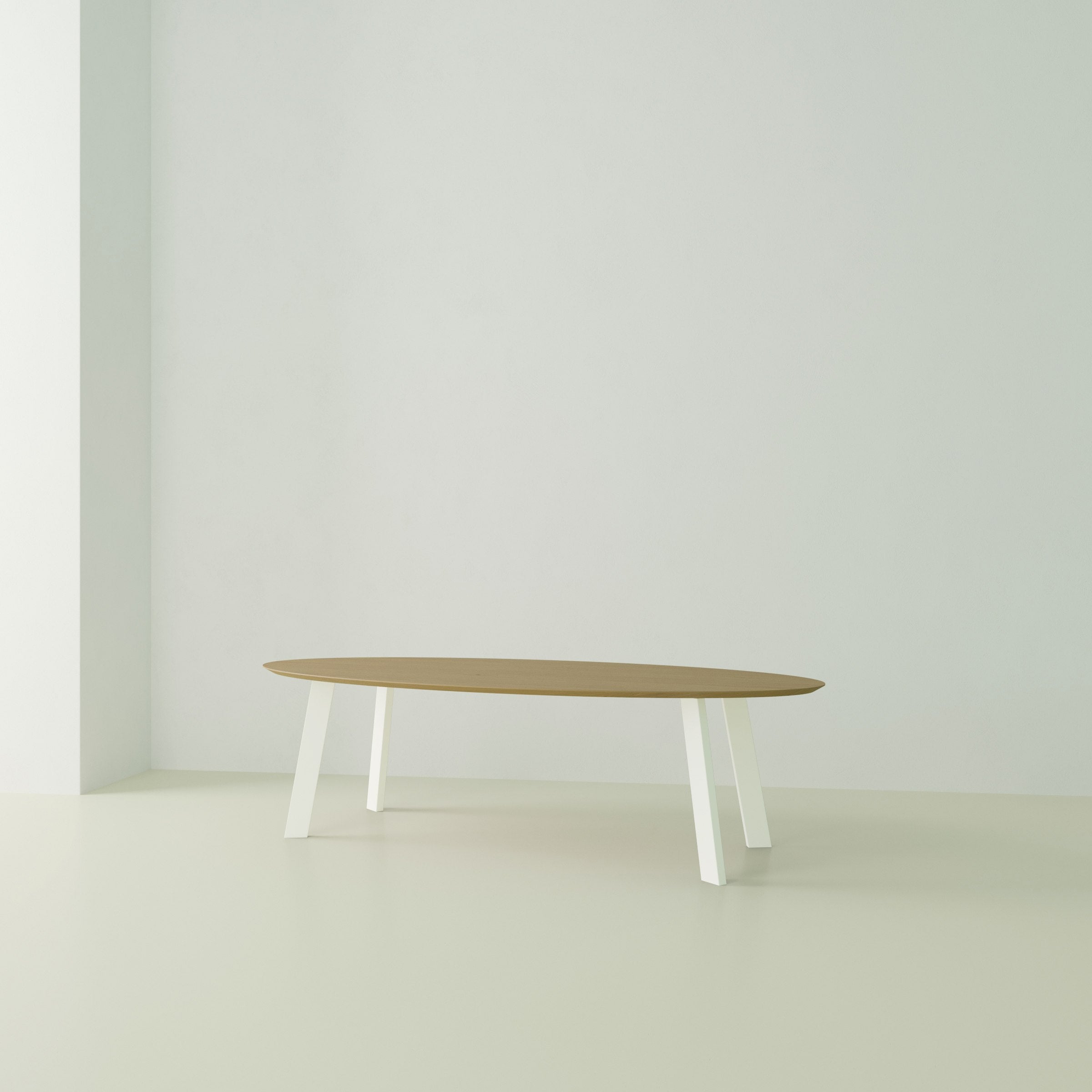 Studio Henk New Co tafel ovaal verjongd - wit onderstel - alle formaten - Oosterlinck