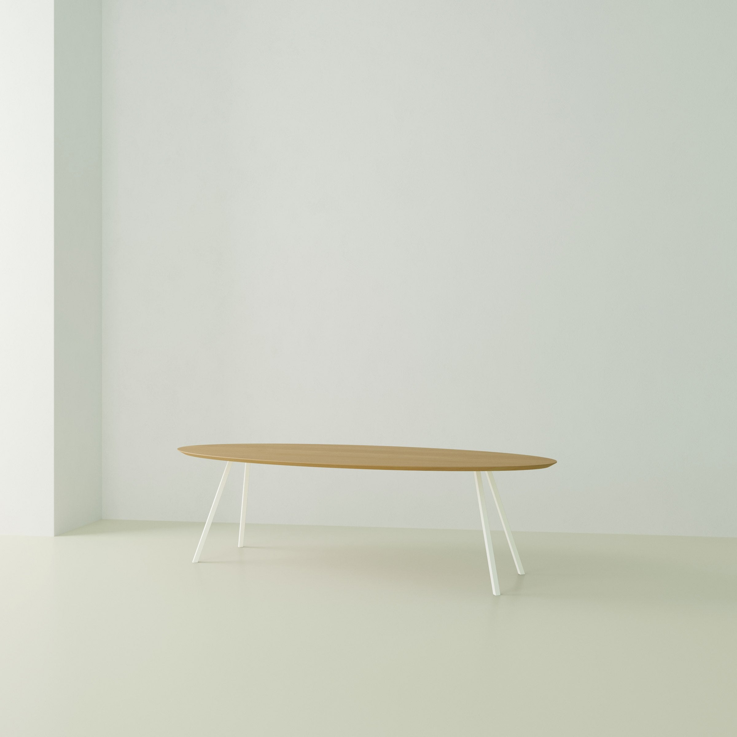 Studio Henk Slim Co tafel ovaal verjongd - wit onderstel - alle formaten - Oosterlinck