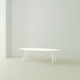 Studio Henk Butterfly tafel ovaal HPL verjongd - wit onderstel - alle formaten