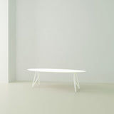 Studio Henk Butterfly tafel ovaal HPL verjongd - wit onderstel - alle formaten