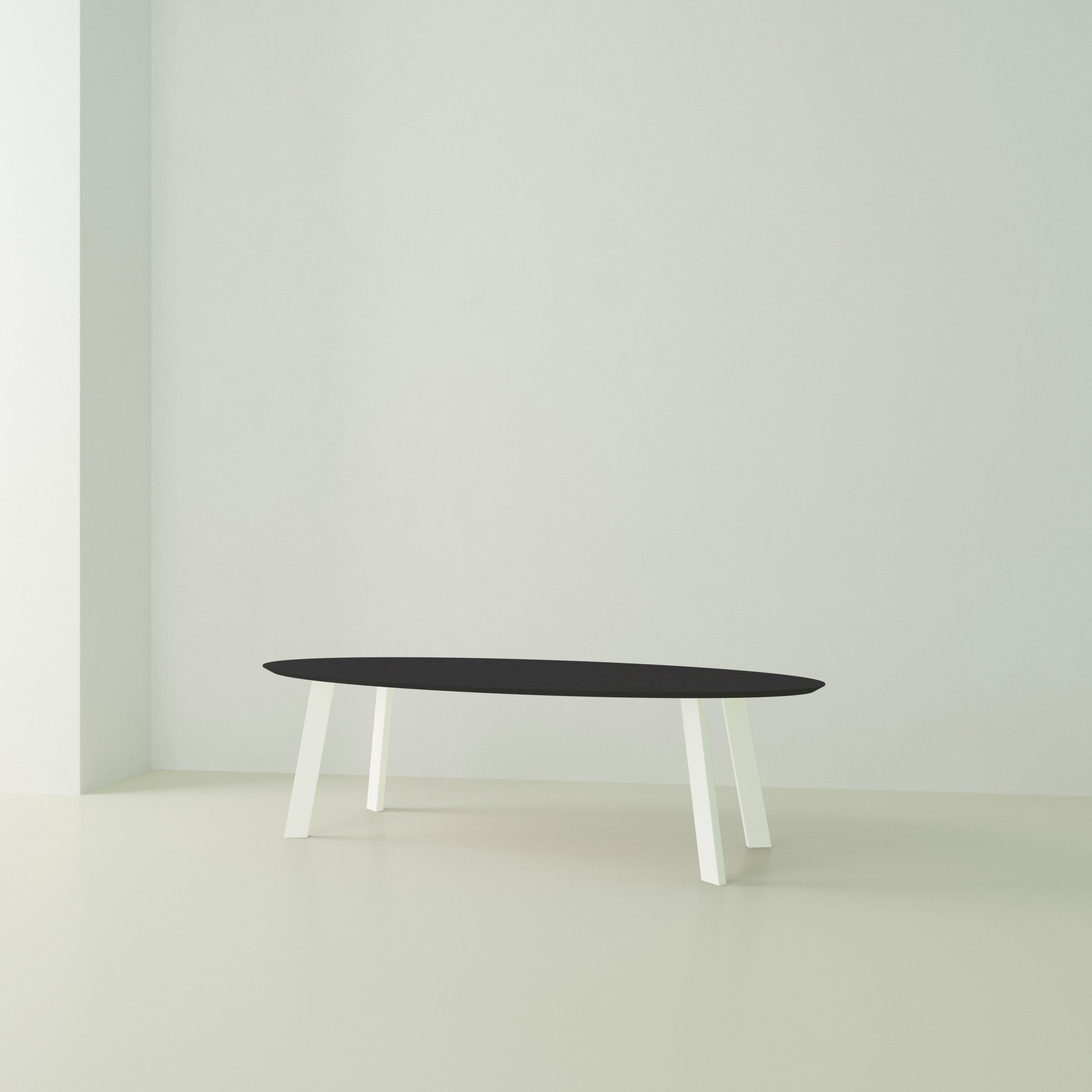 Studio Henk New Co tafel ovaal HPL verjongd - wit onderstel - alle formaten - Oosterlinck