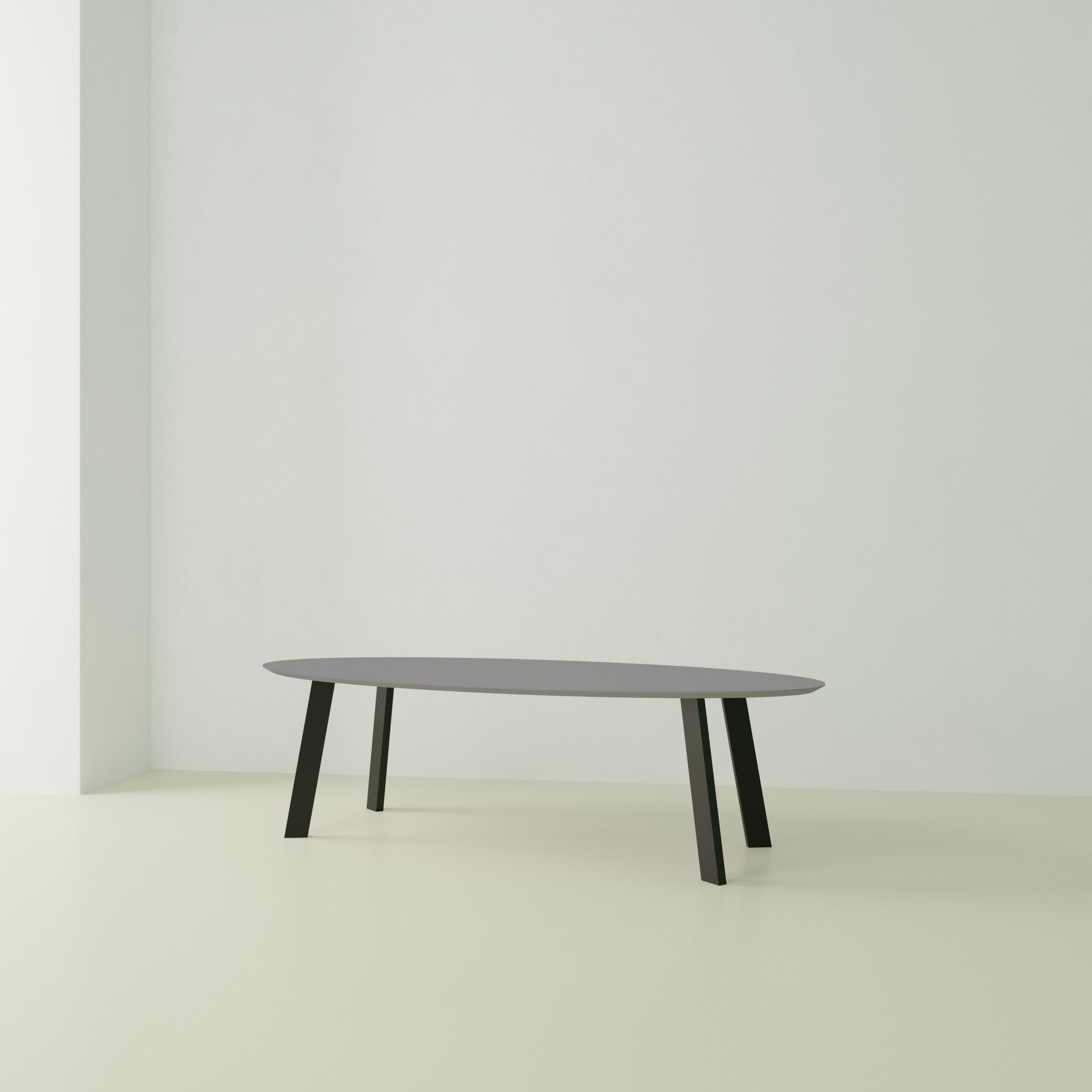 Studio Henk New Co tafel ovaal HPL verjongd - zwart onderstel - alle formaten - Oosterlinck